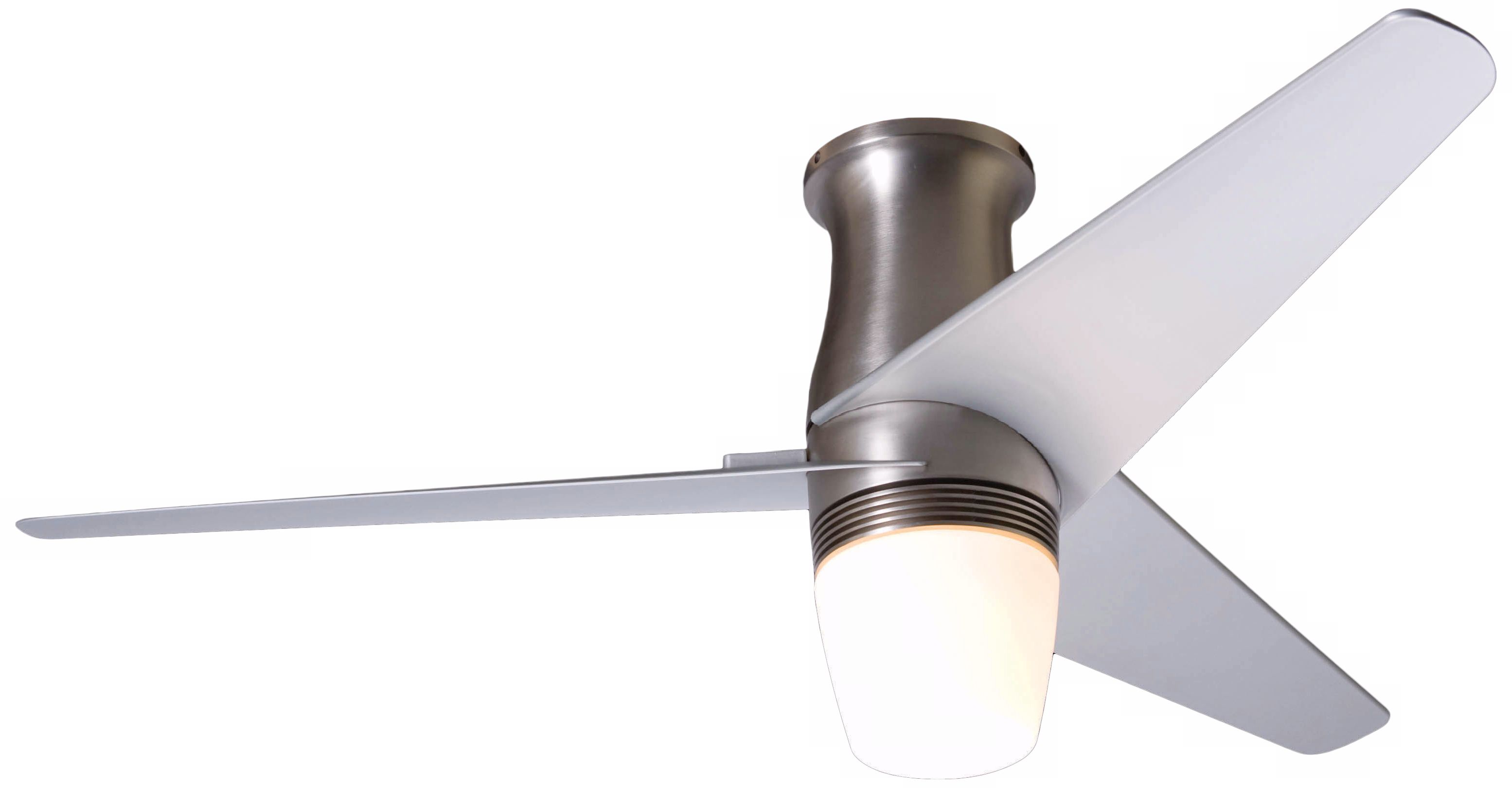 50" Velo Bright Nickel Hugger Ceiling Fan with Light Kit