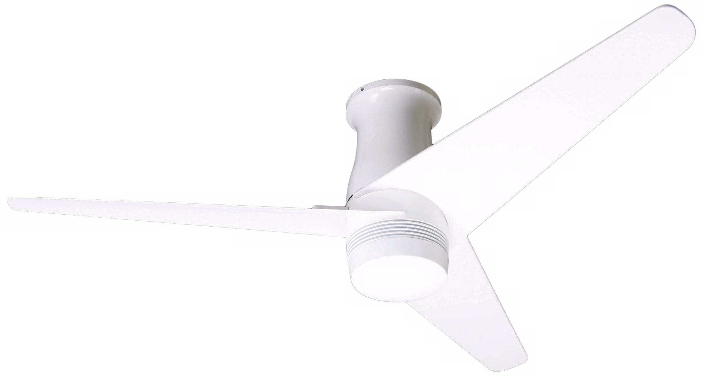 50" Modern Fan Velo Gloss White Hugger Ceiling Fan