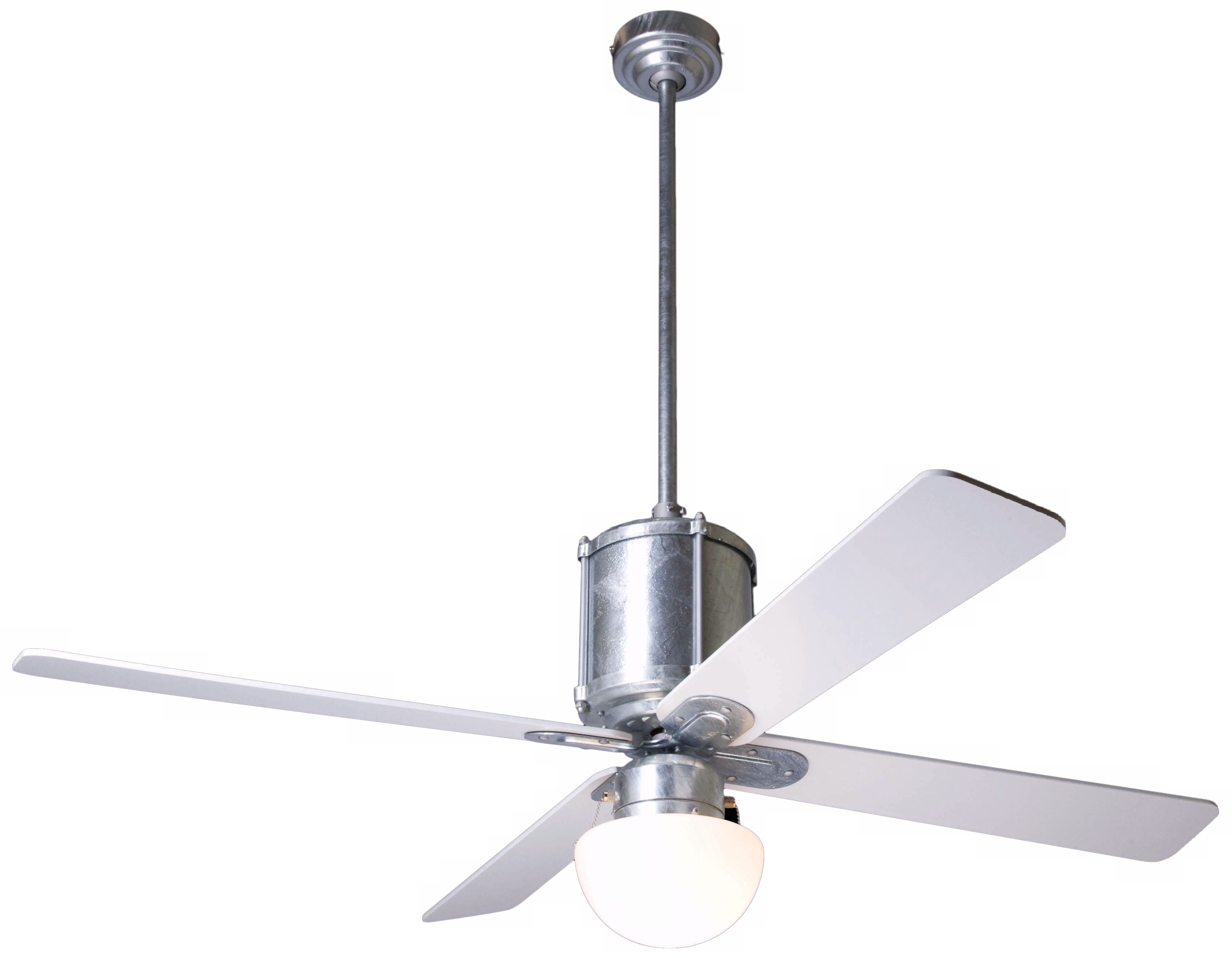52" Modern Fan Industry Galvanized with Light Ceiling Fan