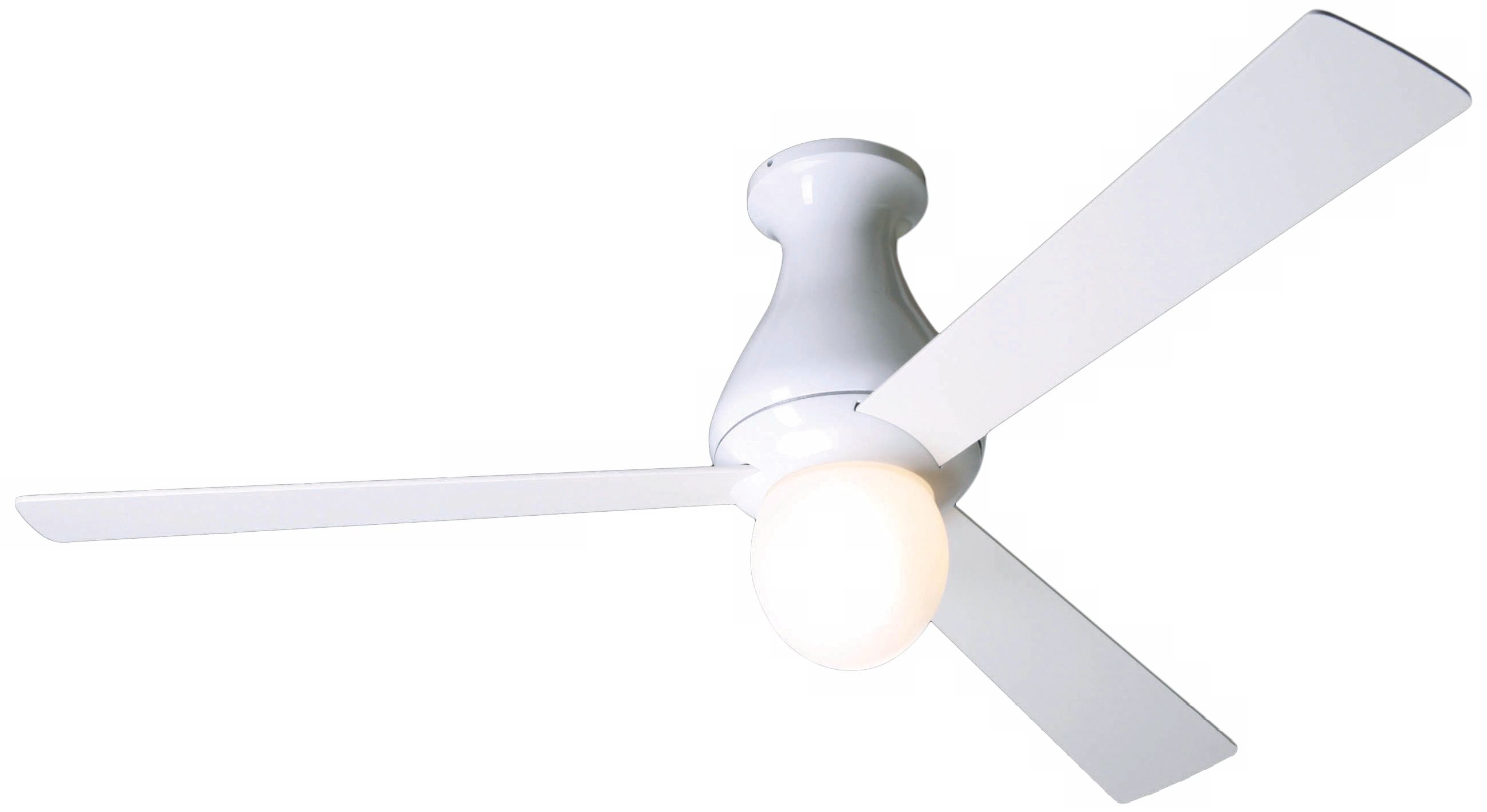 52" Modern Fan Altus Light Gloss White Hugger Ceiling Fan