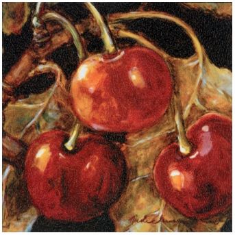 Sweet Cherries I Wrapped Canvas Print 11 1/2" Wide Wall Art
