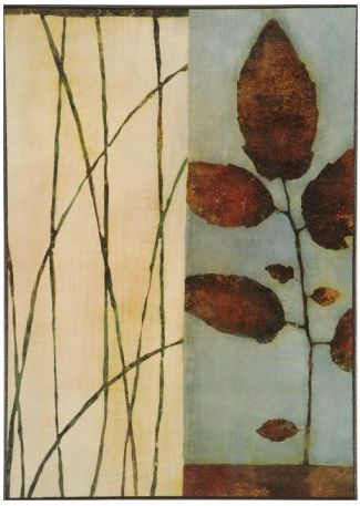 Quiet Leaves Wrapped Canvas Print 26 1/2" High Wall Art