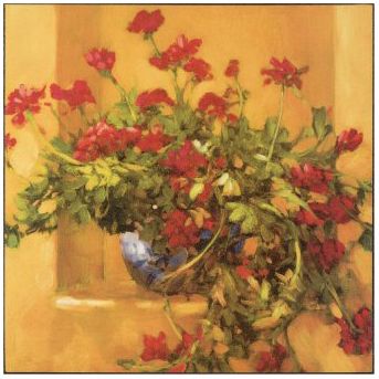 Ivy Geraniums Print 23" Square Wall Art