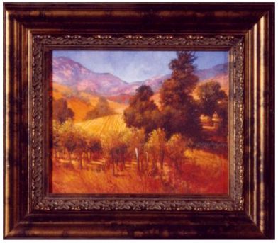 Southern Vineyard and Hill Print 10" Wide Wall Art