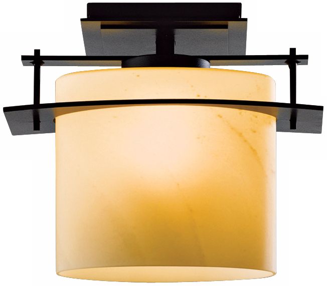 Hubbardton Forge Arc Ellipse Black Semi-flush Ceiling Light