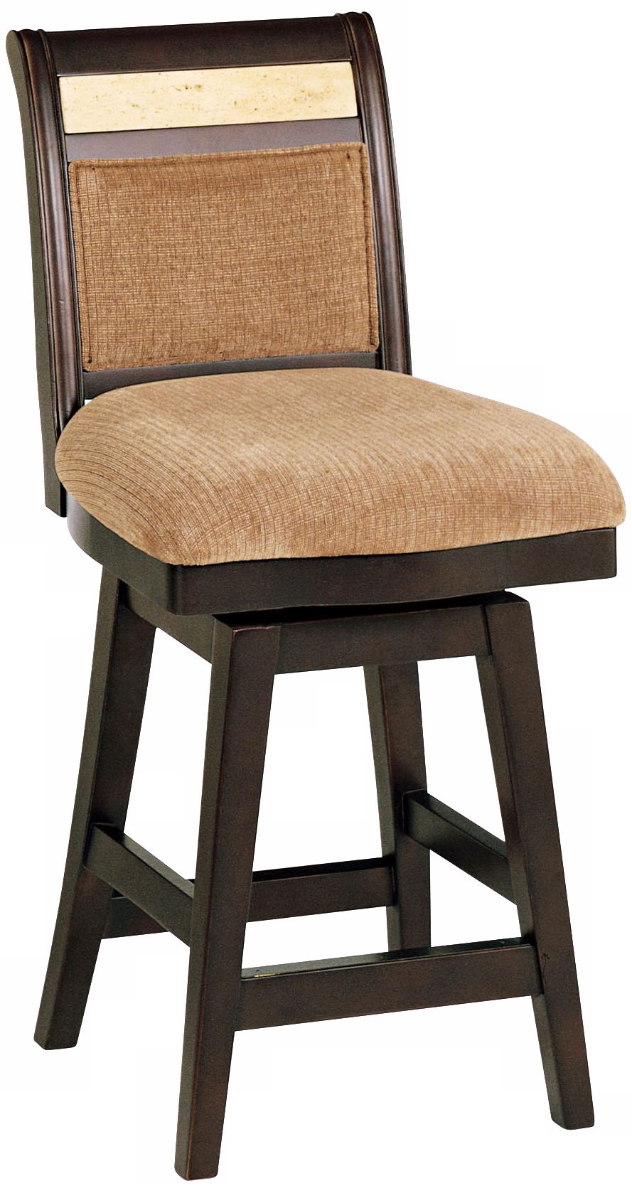 Beige Chenille 26" High Swivel Counter Stool