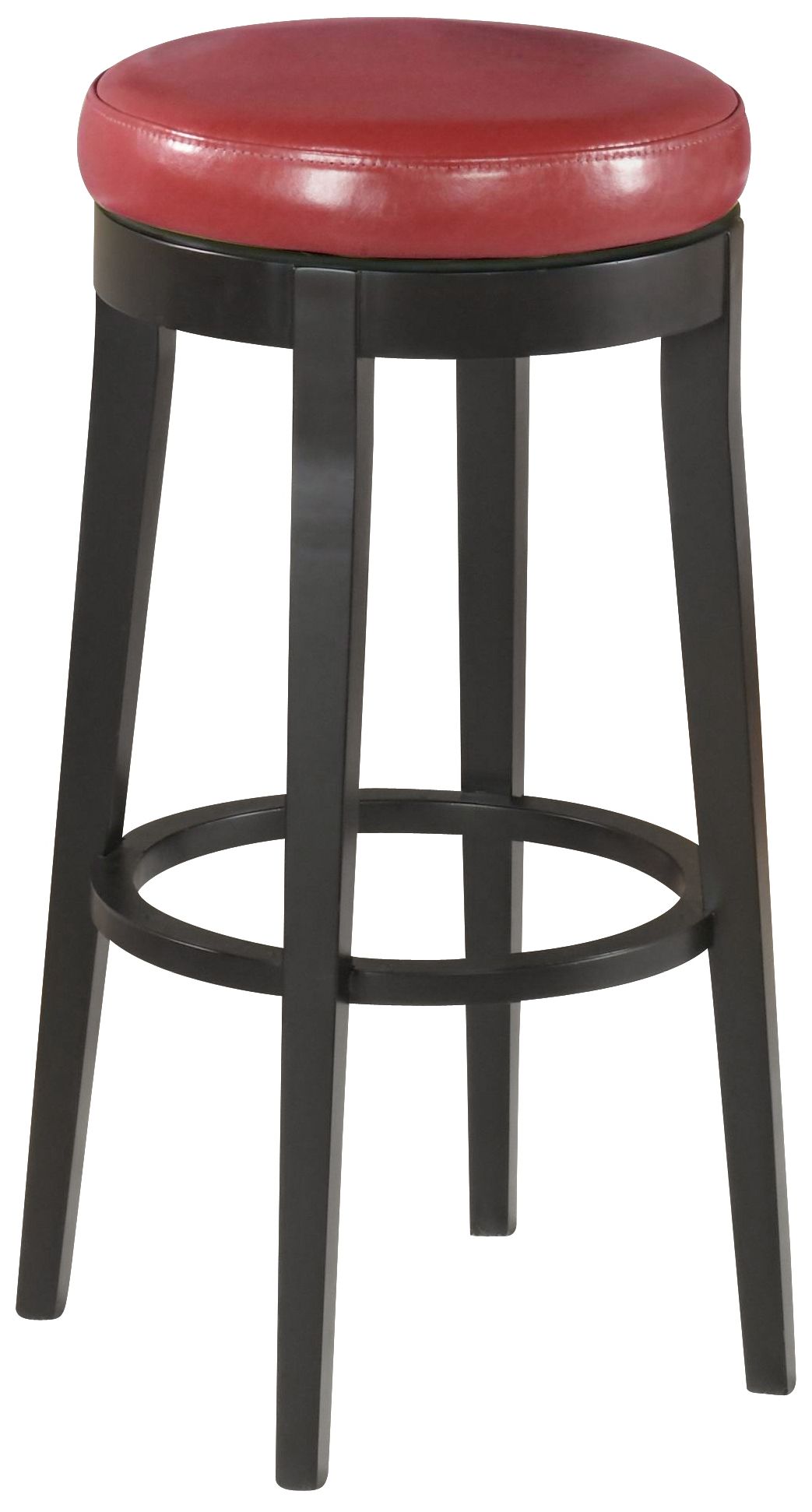 Burnt Red Leather 30" High Backless Swivel Barstool