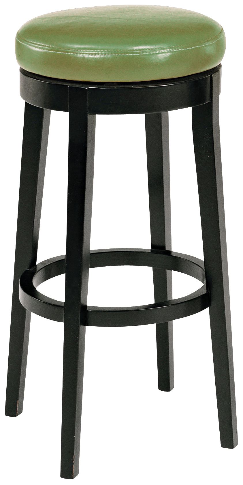 Wasabi Green Leather 30" High Backless Swivel Bar Stool