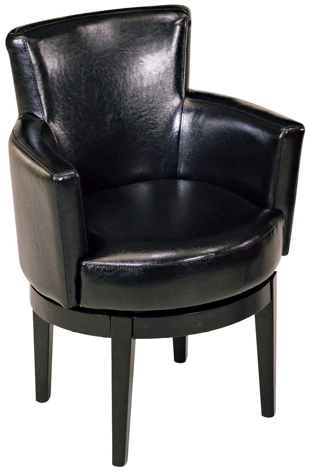 Black Leather Swivel Club Chair