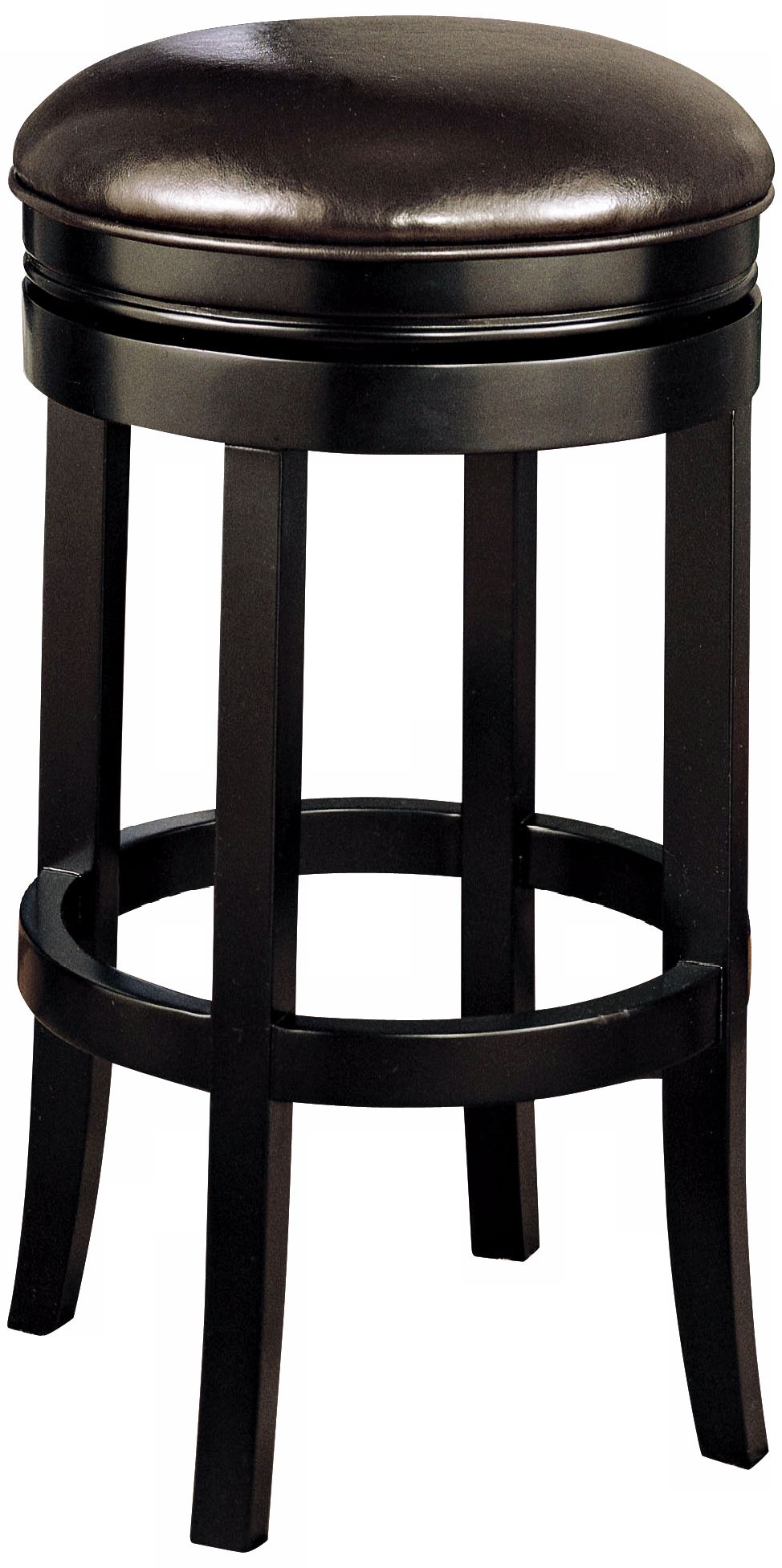 Chocolate Brown Leather 26" High Backless Swivel Barstool