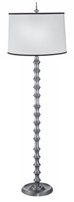 Satin Lacquer Sawtooth Hand-Cast Metal Floor Lamp