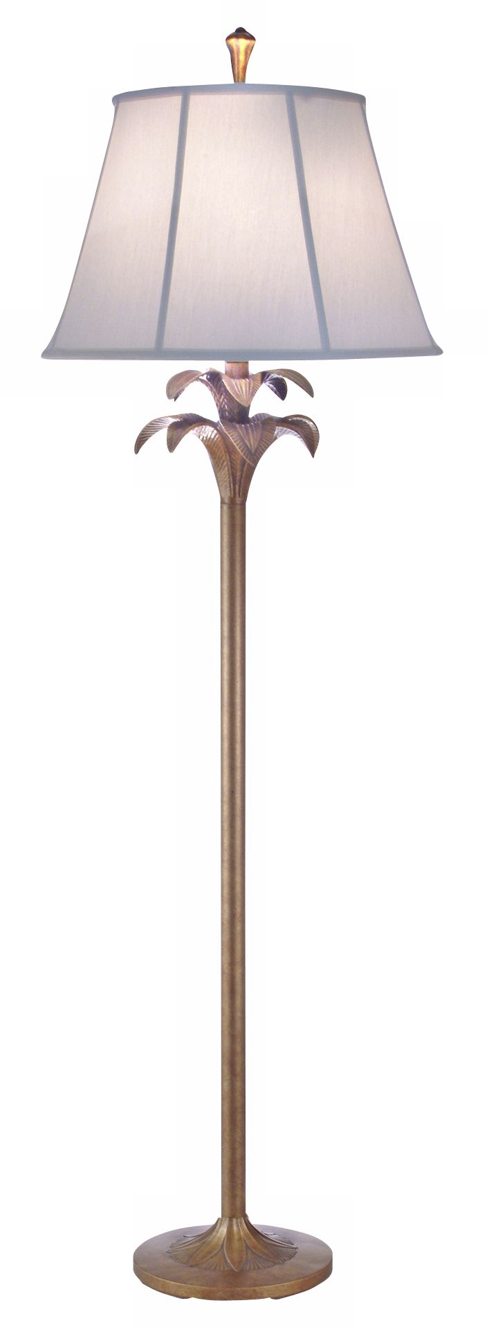 Palm Tree Accent Honey Brass Floor Lamp