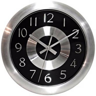 Mercury Black 10 Wide Wall Clock J4591