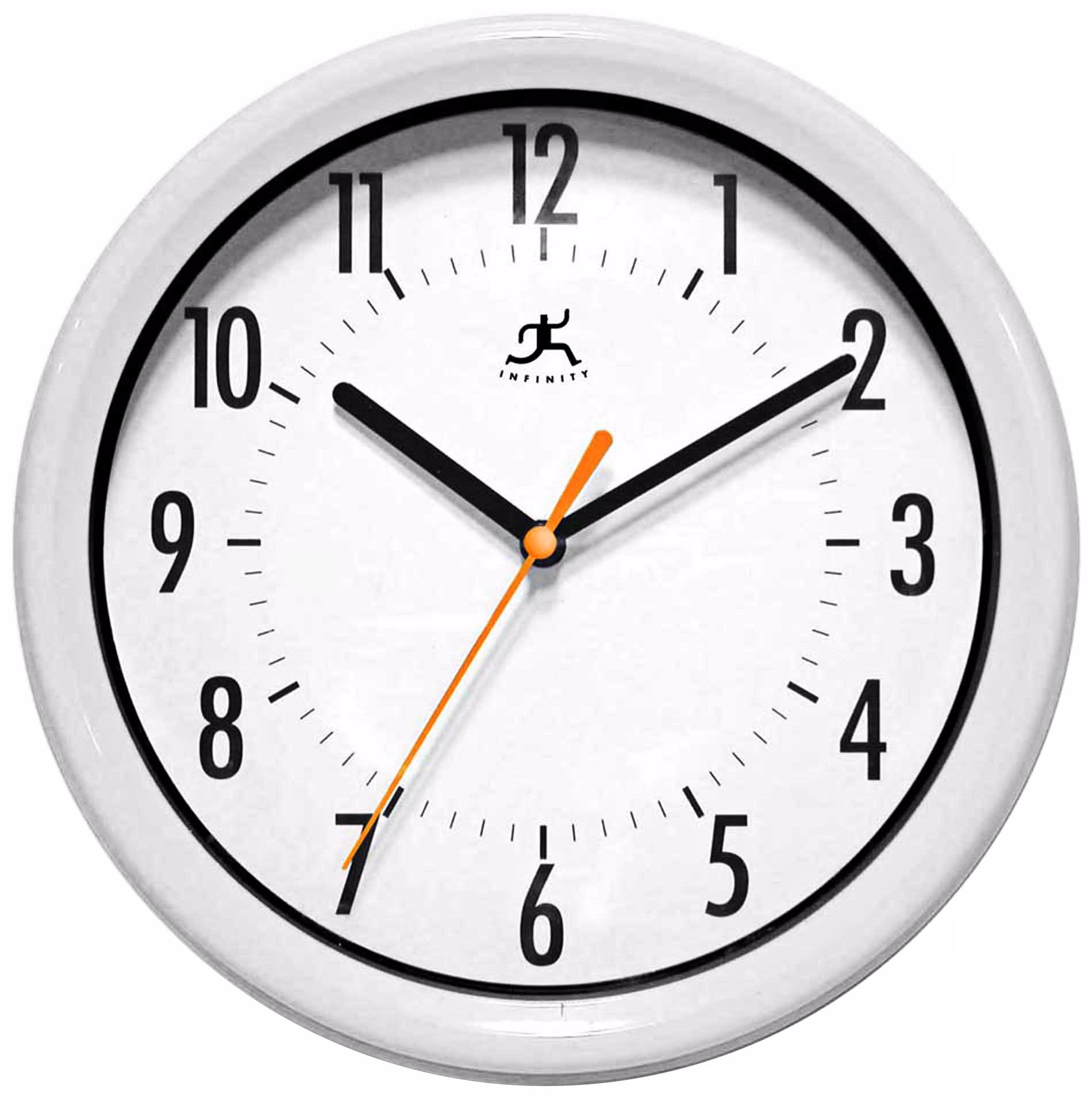 Facile White 8 1/4" Wide Wall Clock