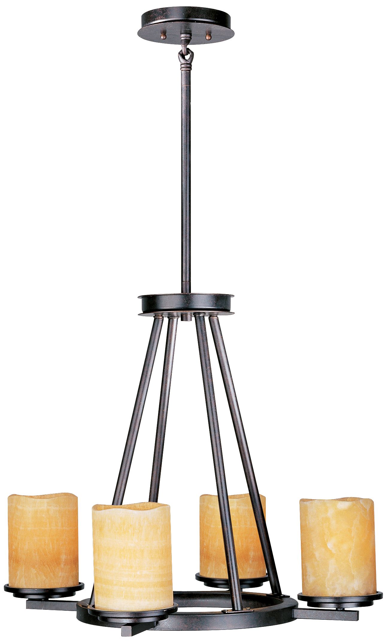 Luminous Rustic Ebony Finish 4-Light 24" Wide Chandelier
