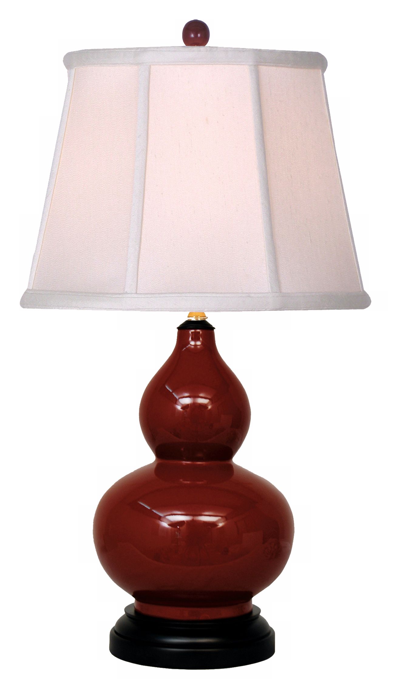Oxblood Porcelain Gourd Table Lamp
