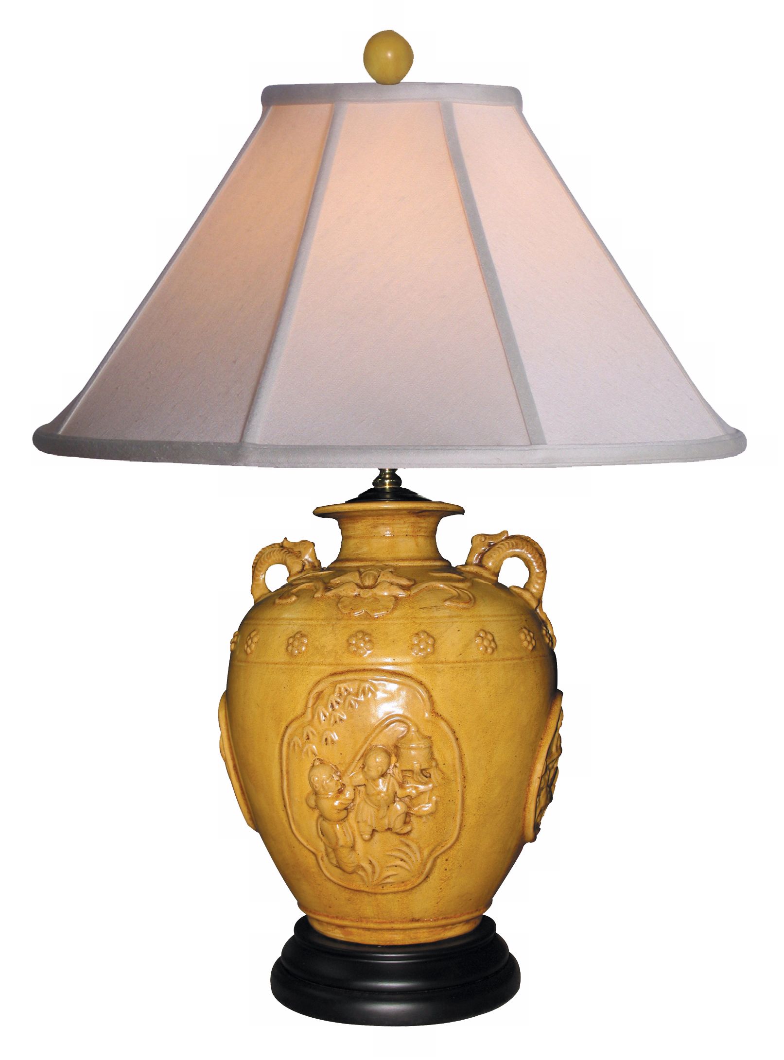 Tang Style Yellow Earthware Vase Table Lamp