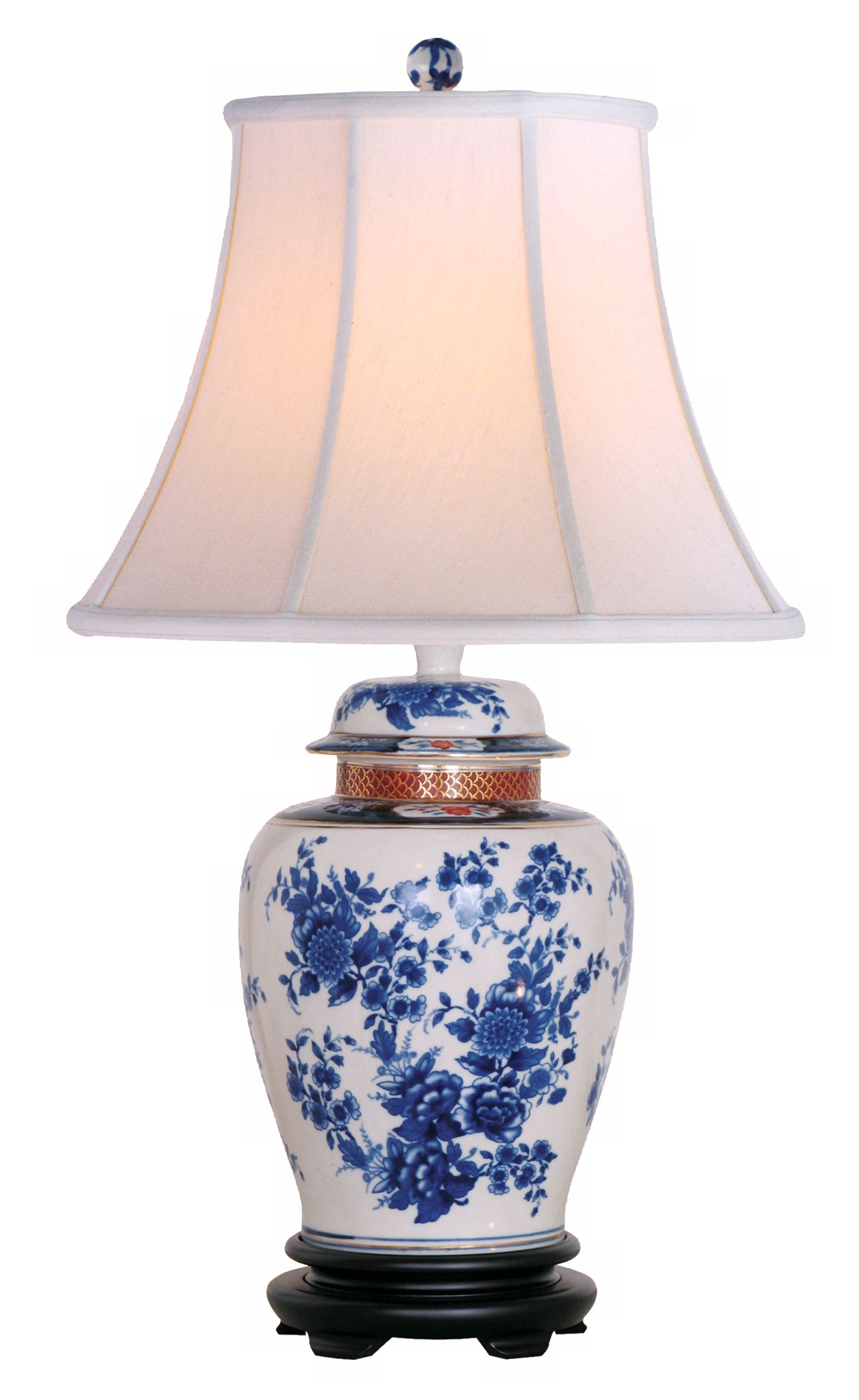 Hand-Painted Blue and White Porcelain Vase Table Lamp