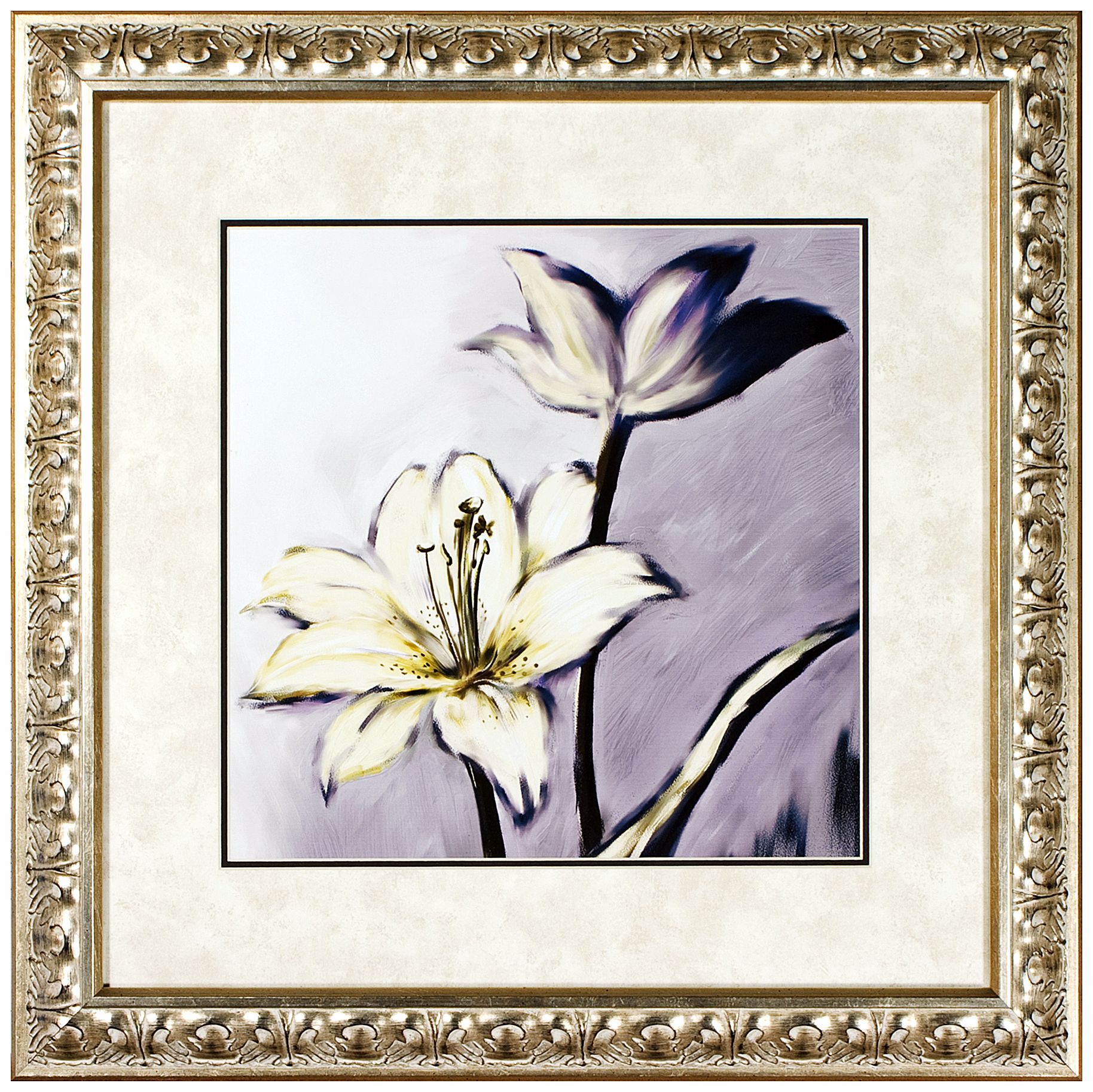 Walt Disney Fantasia Lilies Print Framed 22" Square Wall Art