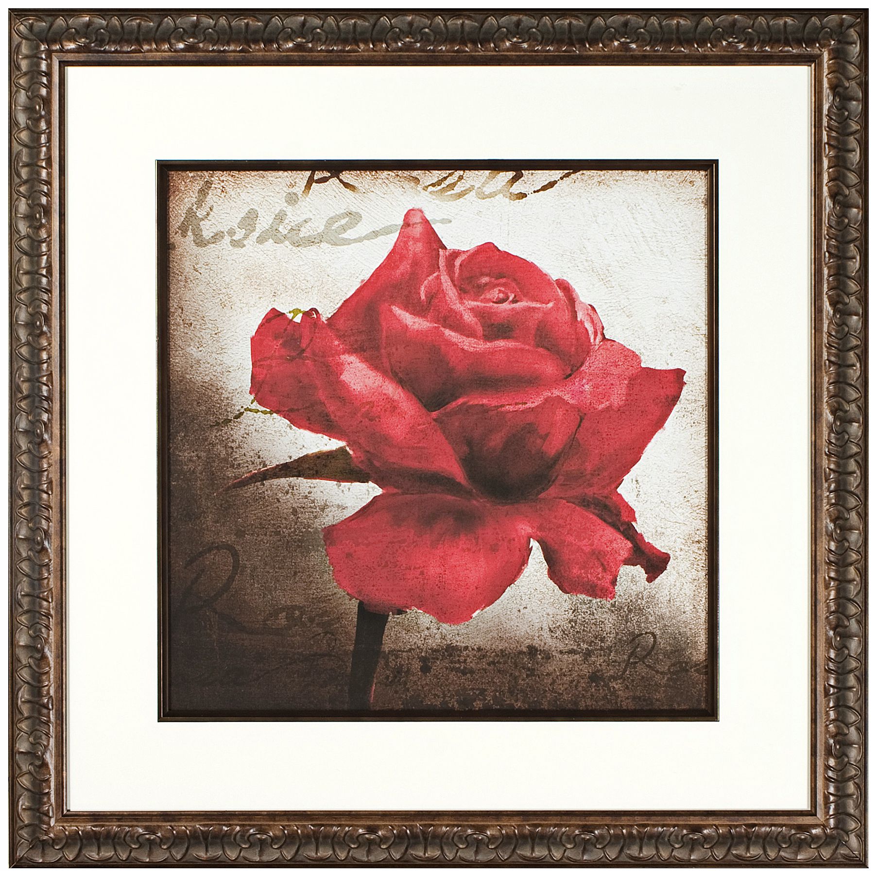 Walt Disney Beauty and The Beast Rose Print Framed Wall Art