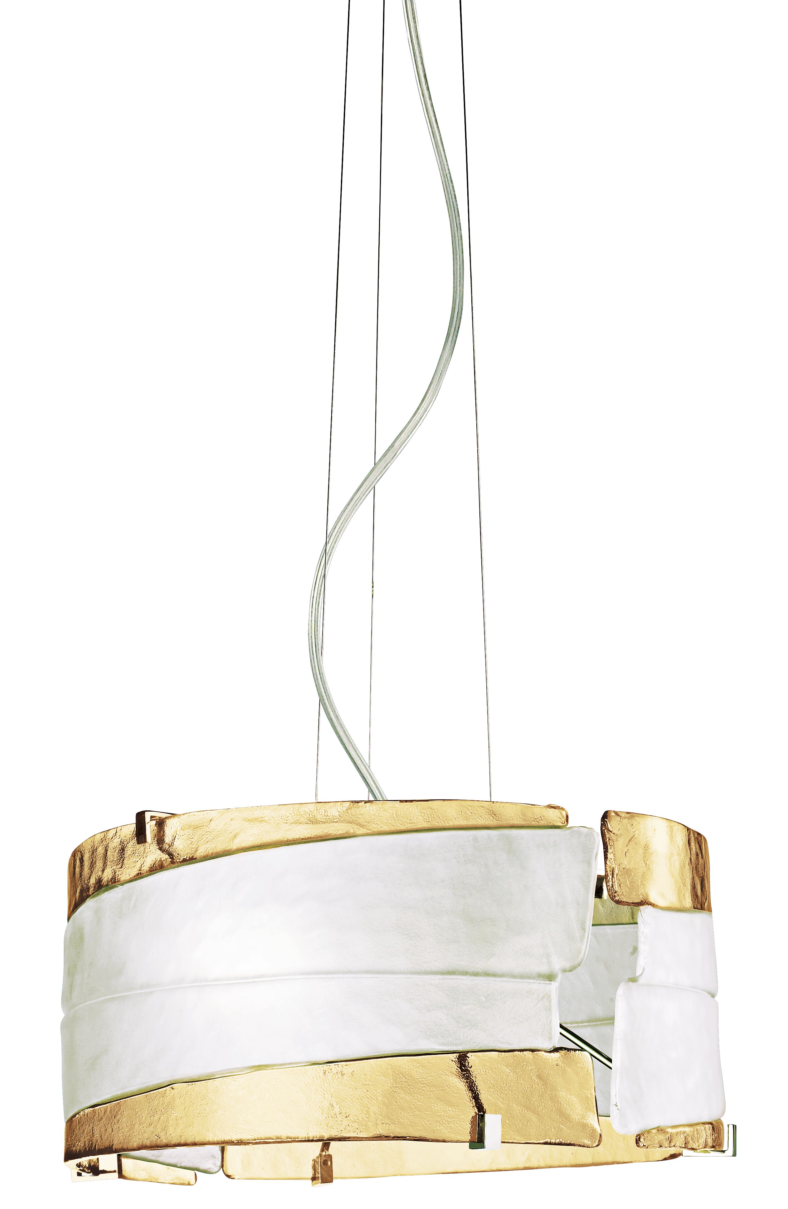 Fluid Collection Yellow and White Glass 16" Wide Chandelier