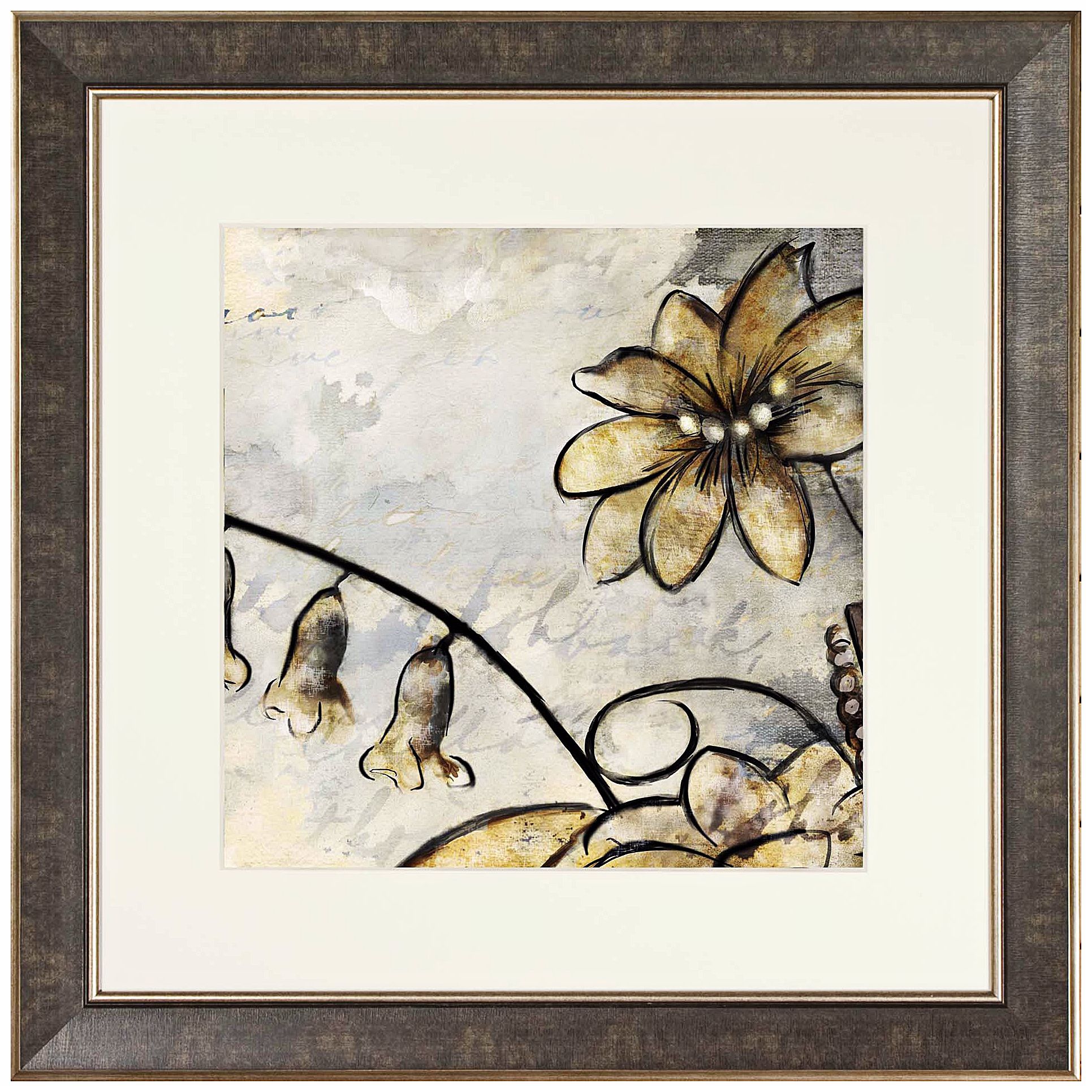 Walt Disney Melody Time Flowers Framed 26" Square Wall Art