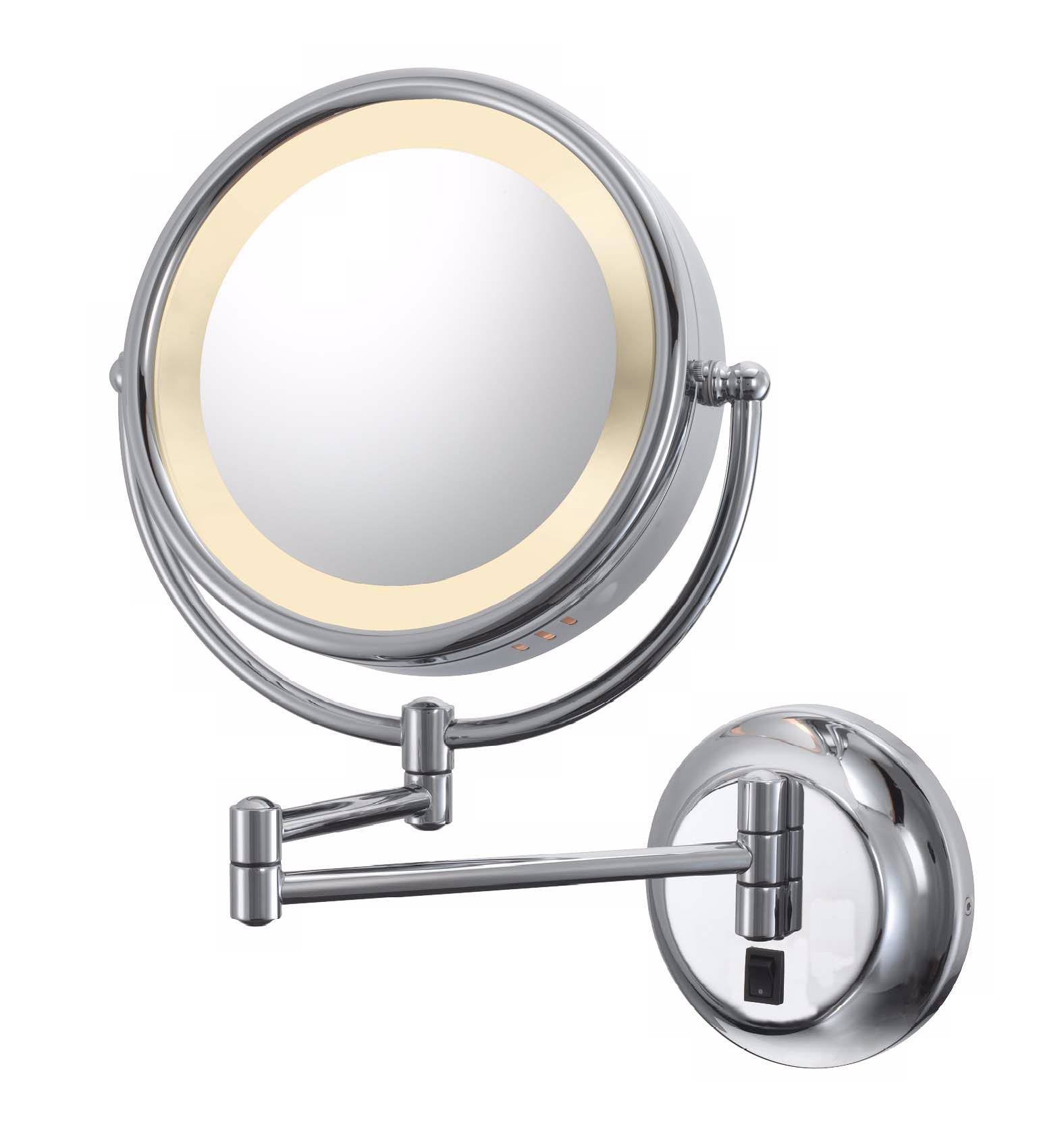 Aptations Chrome Hardwired Swing Arm Lighted Vanity Mirror