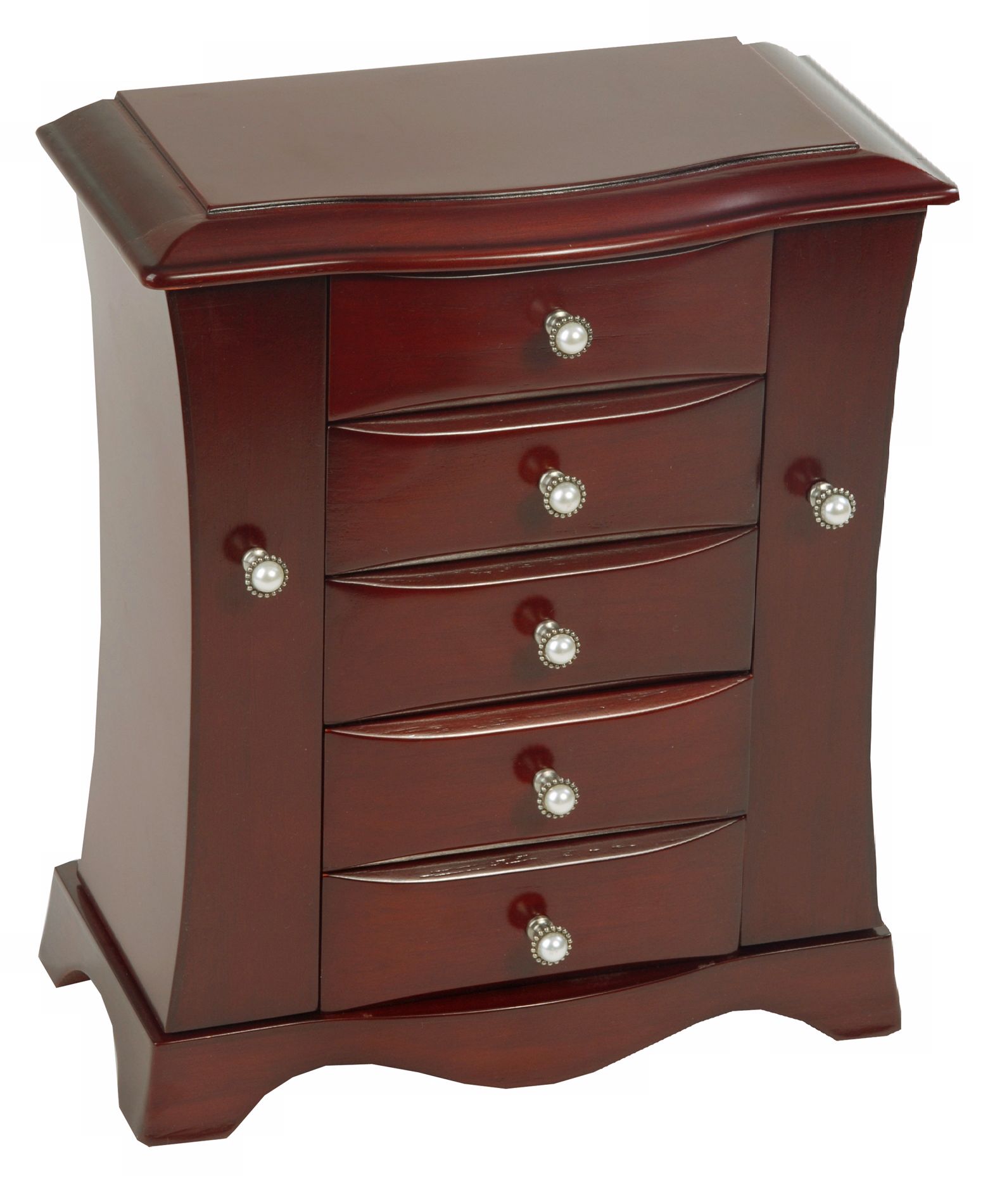 Mele & Co. Bette Cherry Finish Jewelry Chest