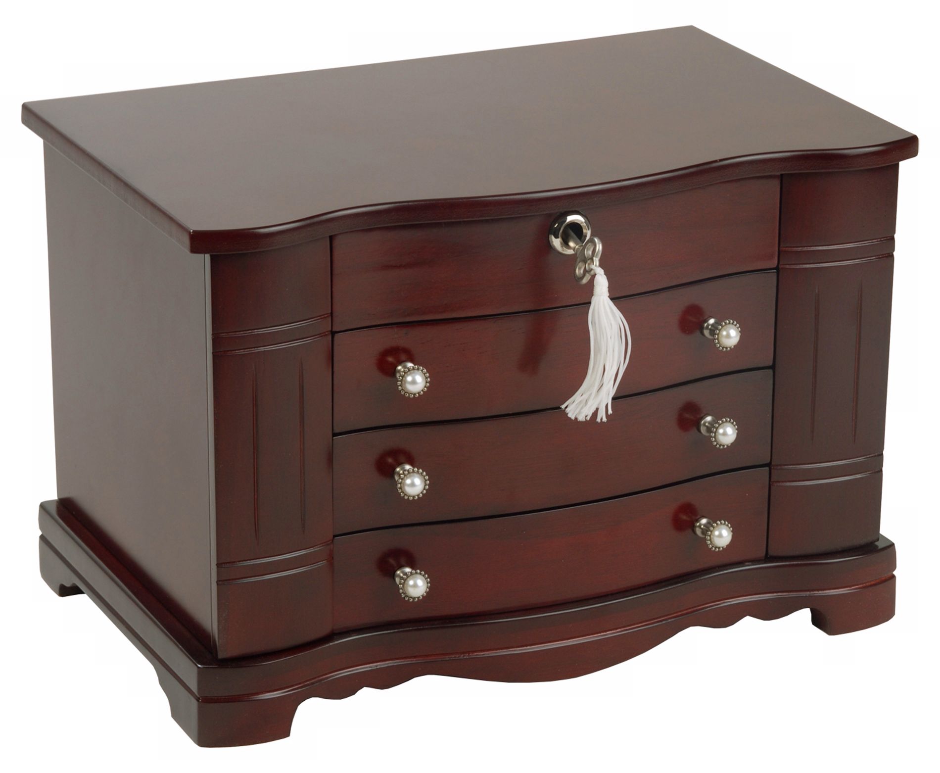 Mele & Co. Rita Cherry Finish Locking Jewelry Chest