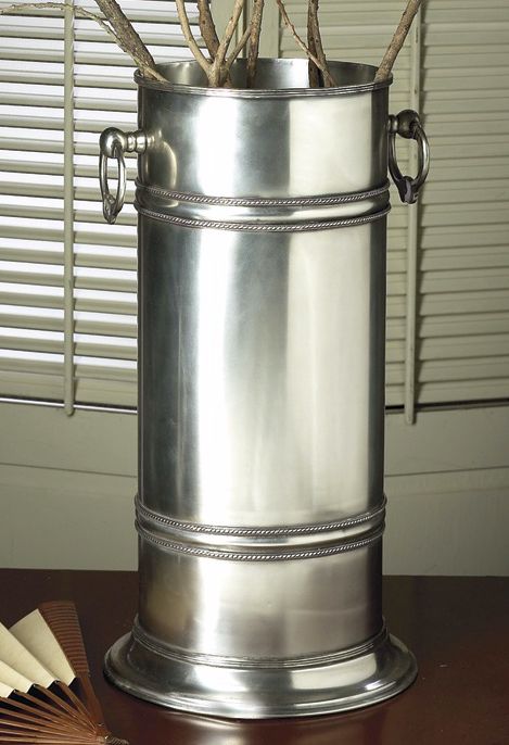 Antique Silver Finish Brass Umbrella Stand