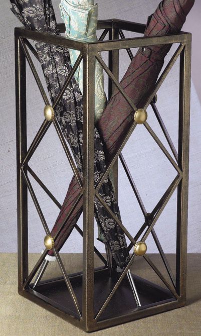 Bronze Finish Iron Button Umbrella Stand