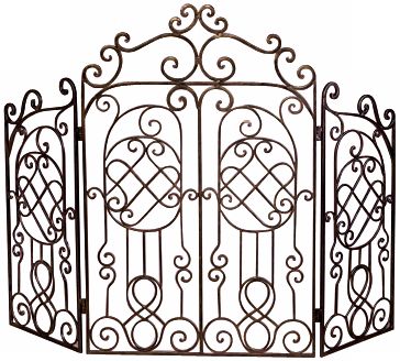 Bronze Finish Iron Gated Fire Screen