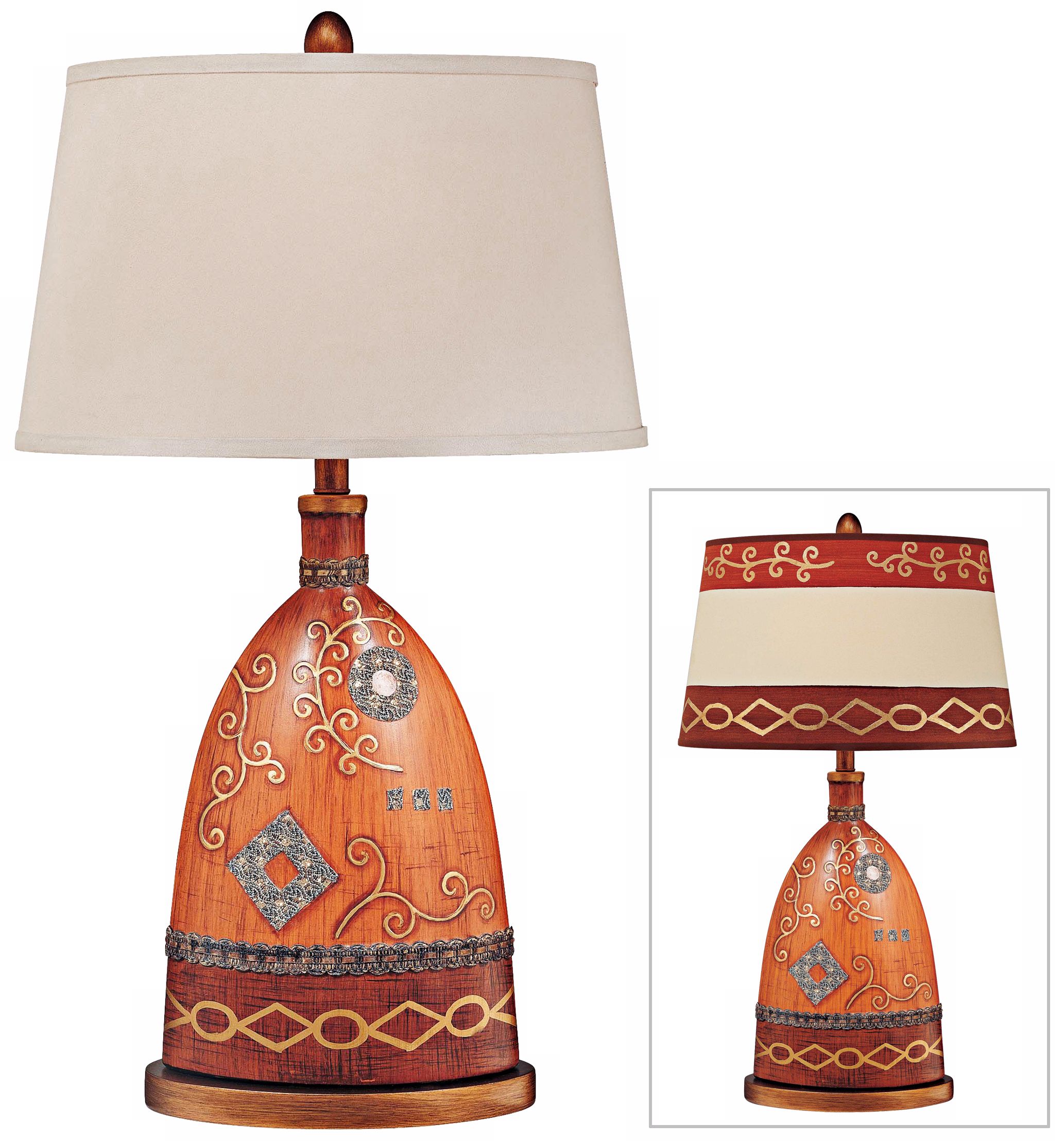 Carlton Haney Country Quilt Pattern Ceramic Table Lamp