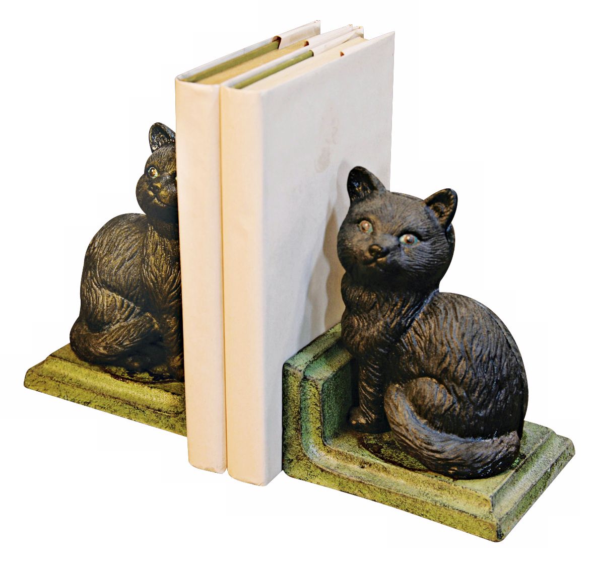 Cast Iron Black Cat Bookends
