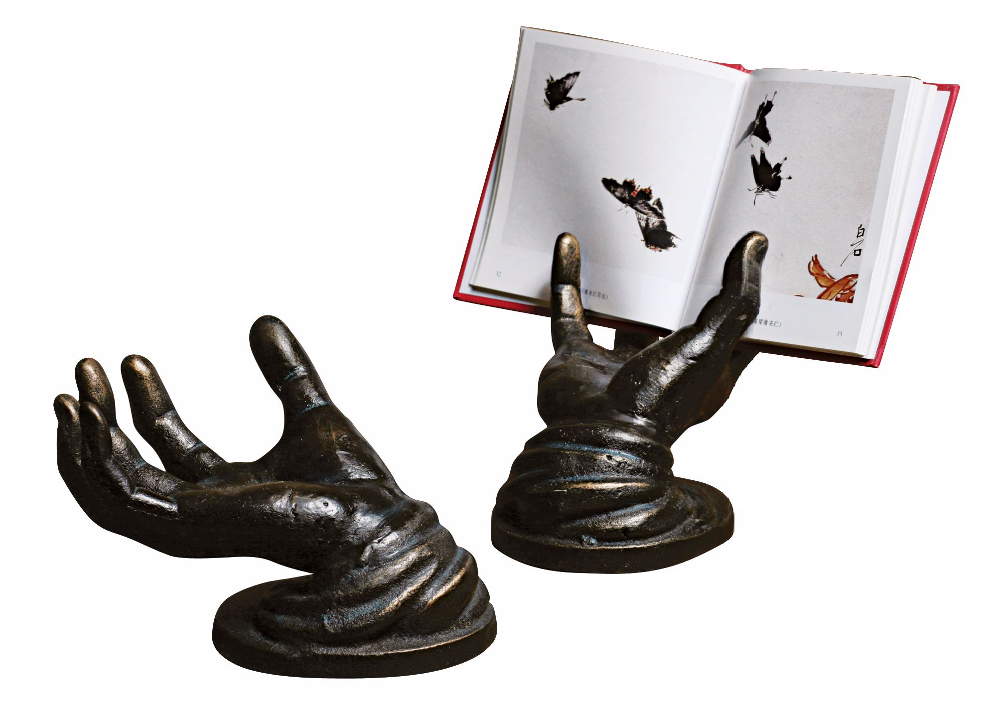 Set of Two Cast Iron Hand Sculptures