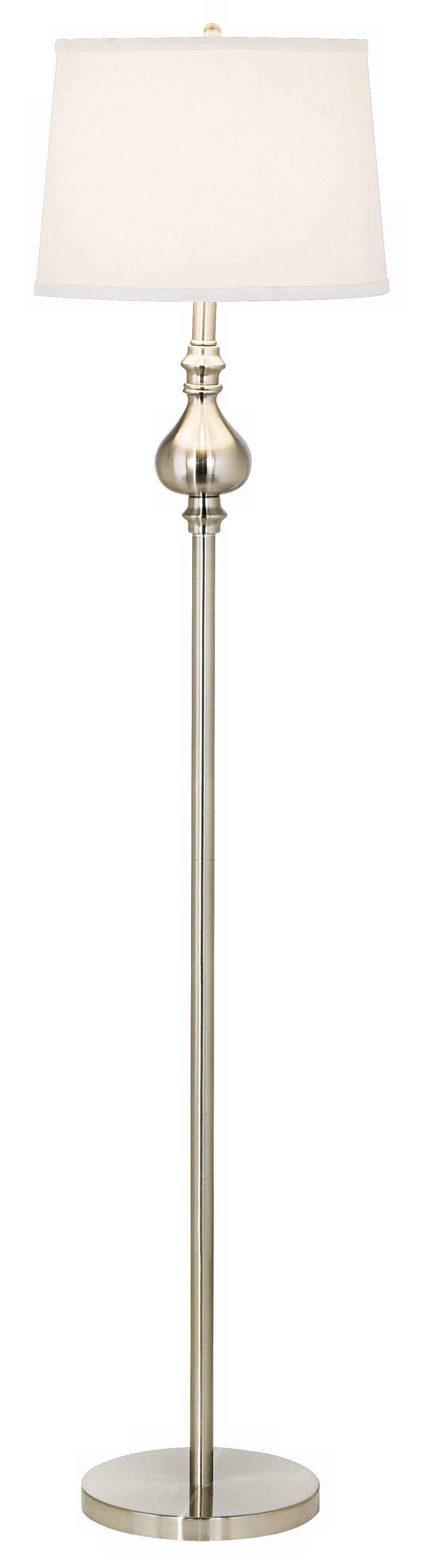 Teardrop Neck White Linen Shade Floor Lamp
