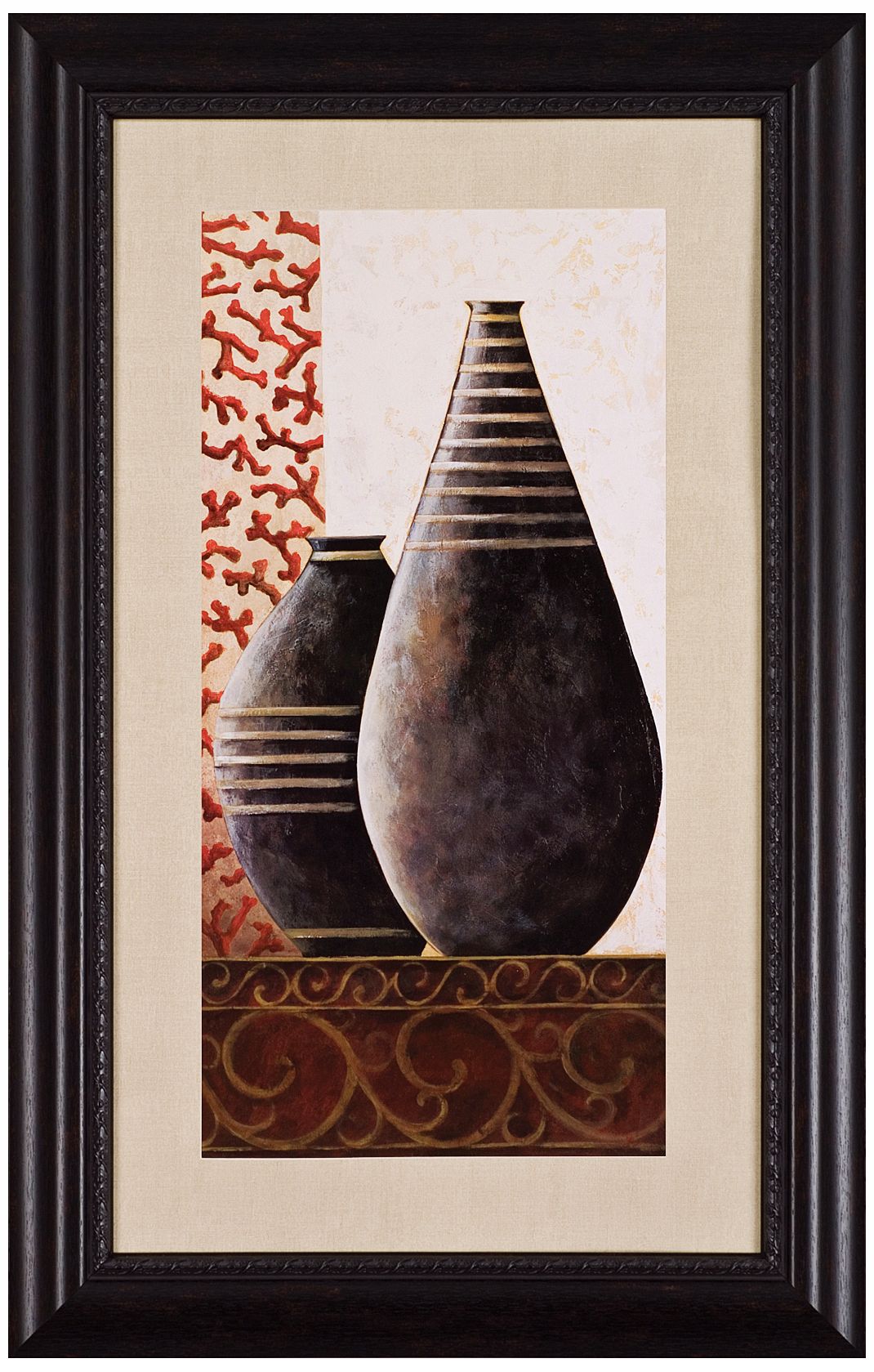 Flourishes and Vases Right Facing 44" High Wall Art