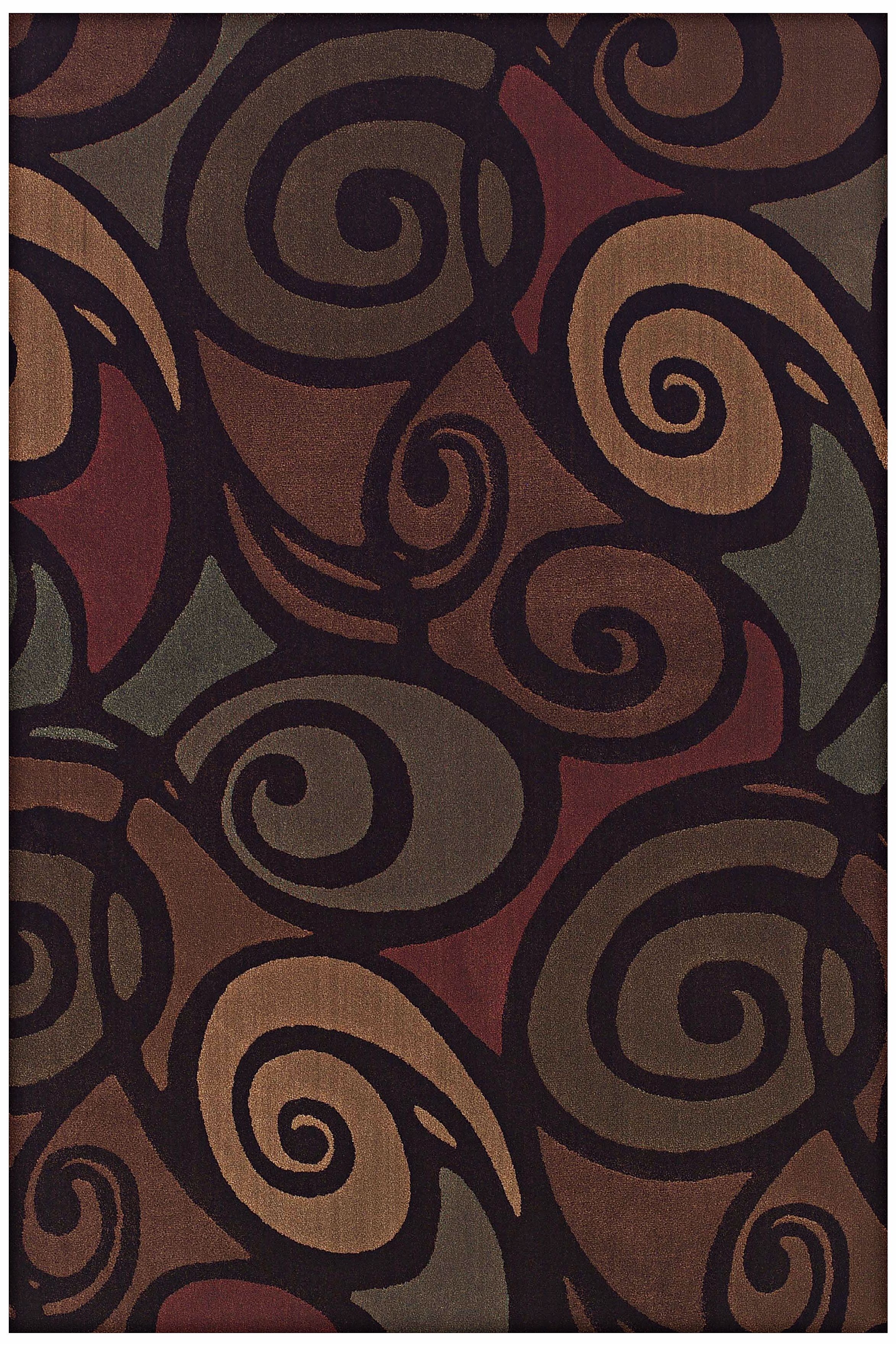 Ringlets Brown Multi Area Rug