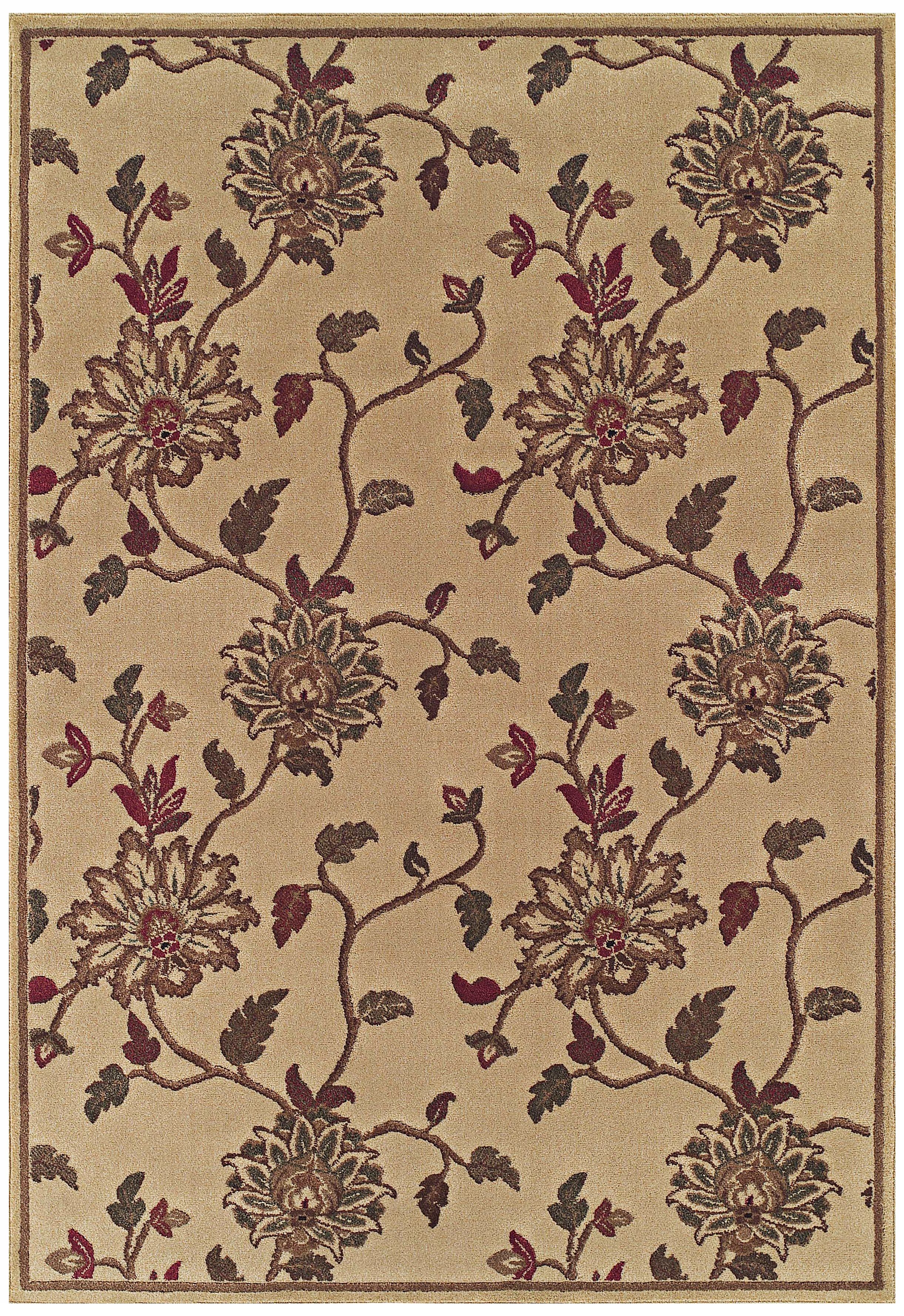 Floral Vine Ivory Area Rug