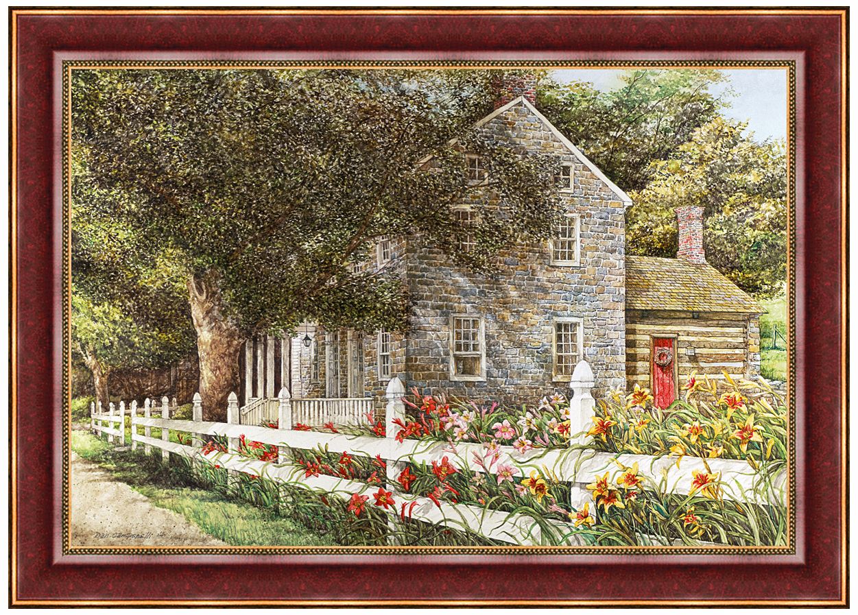 Lilies by the Cottage House 33" Wide Wall Art