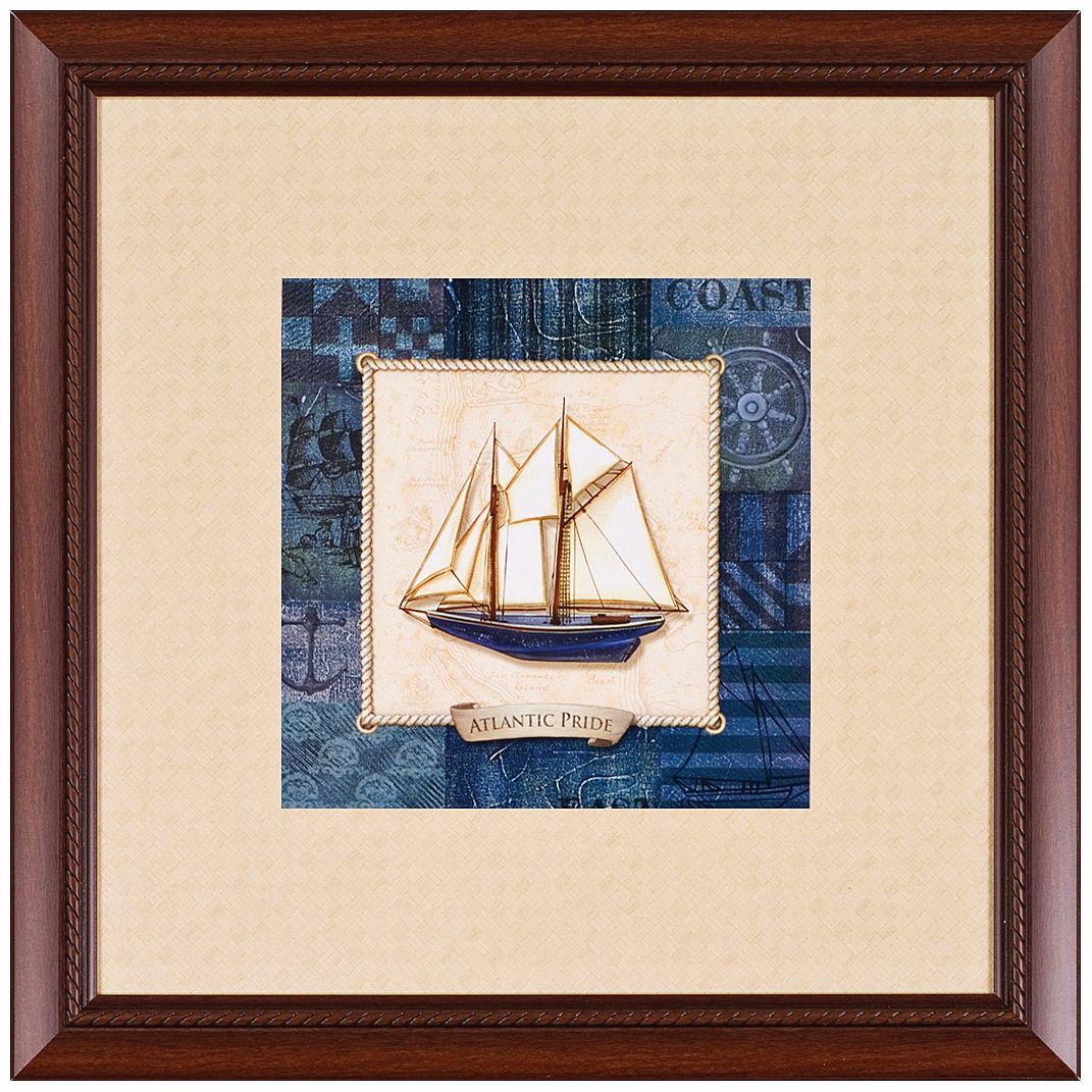 Vintage Sailboat 'Atlantic Pride' 23" Square Wall Art