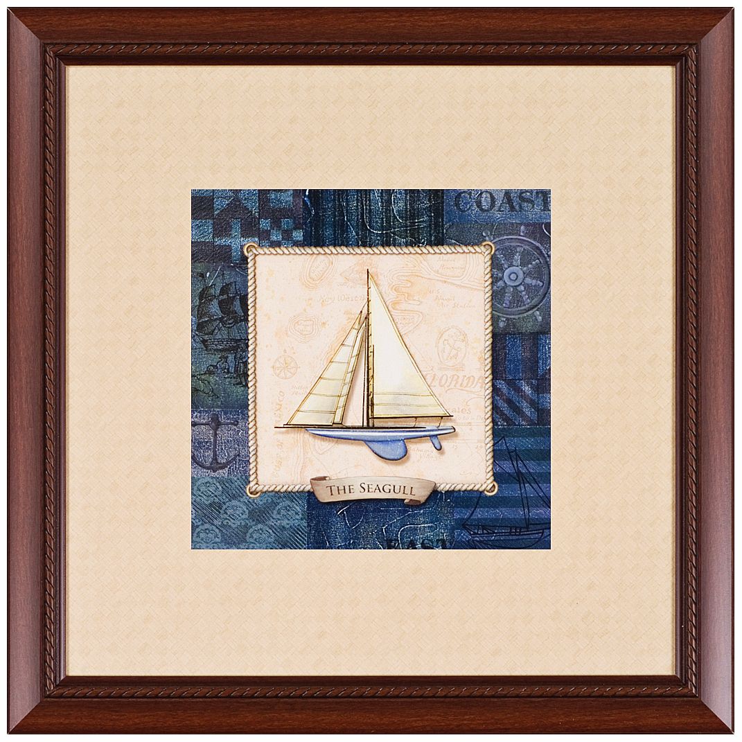 Vintage Sailboat 'The Seagull'  23" Square Wall Art