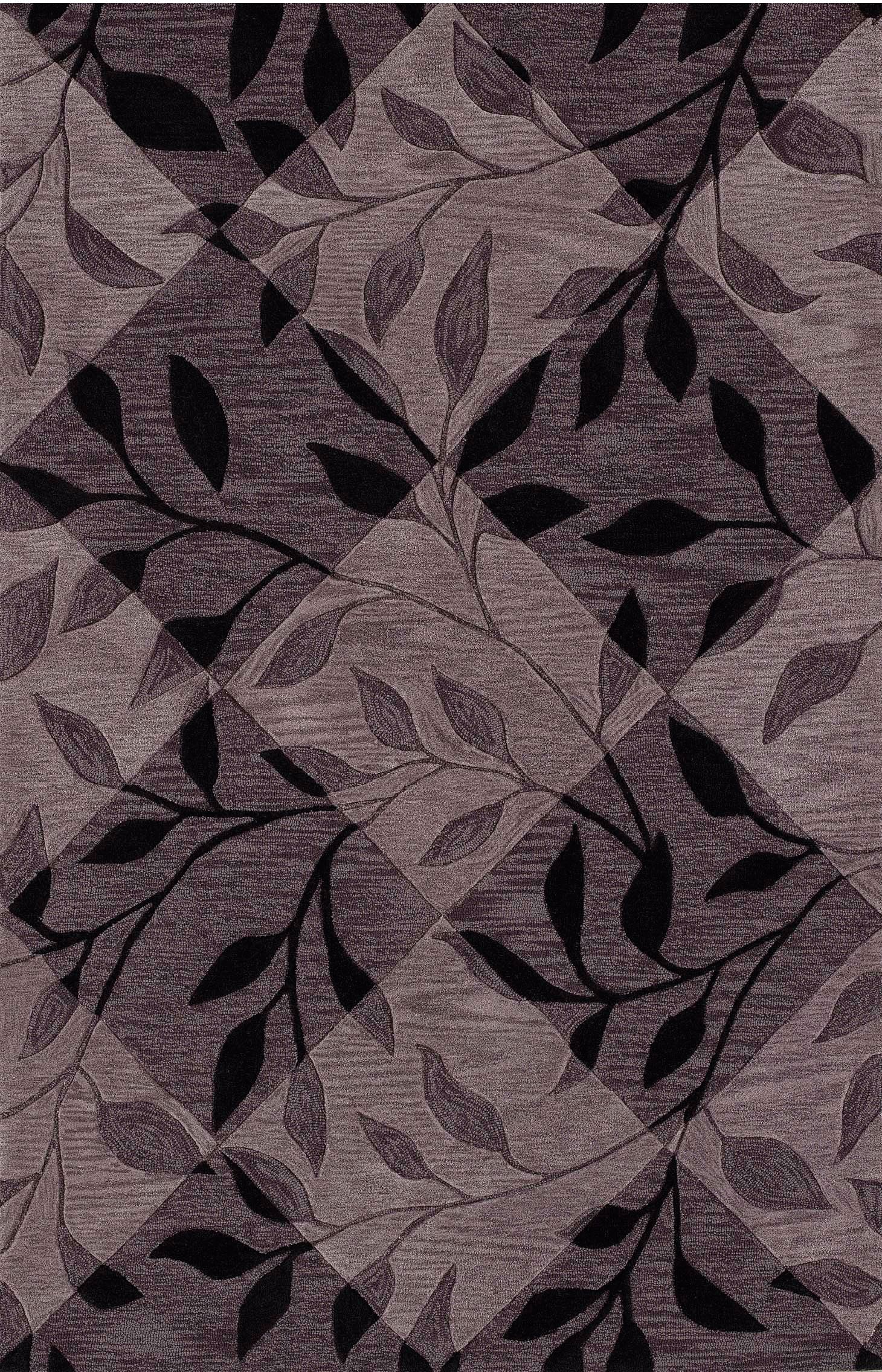 Leaf Texture Black Area Rug