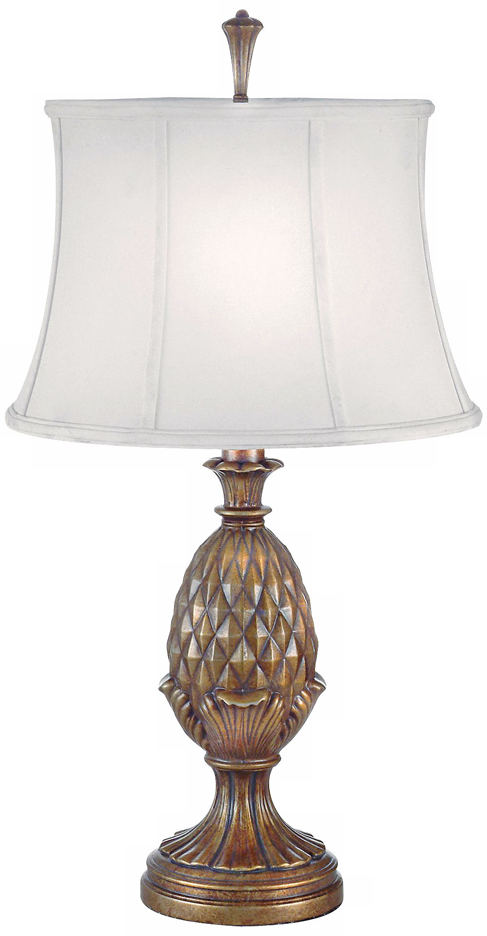Pedestal Pineapple Honey Brass Finish Table Lamp
