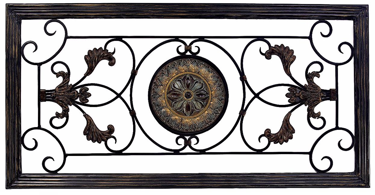 Ornate Metal 36" Wide Wall Art