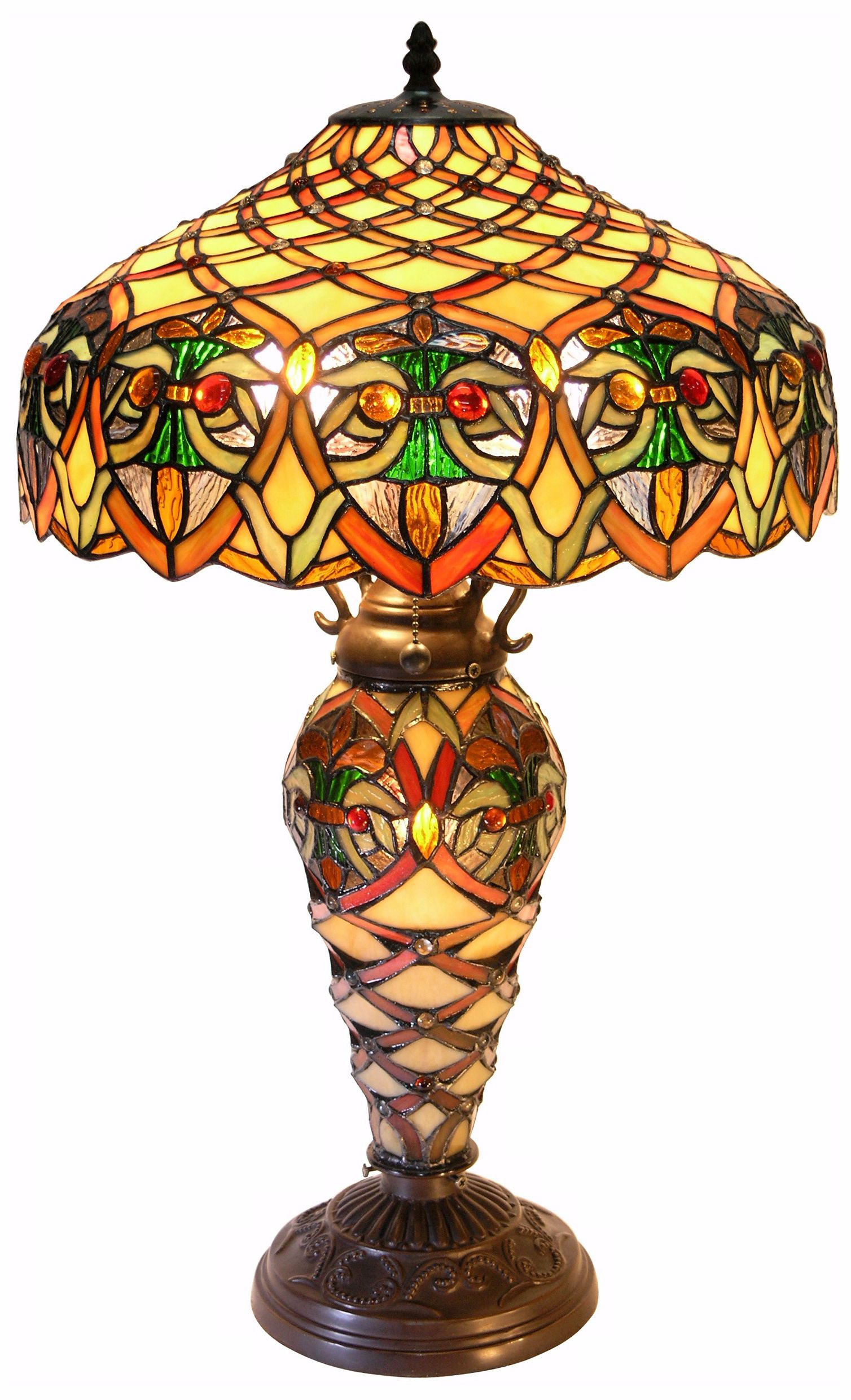 Garden Trellis Night Light Tiffany Style 24" High Table Lamp