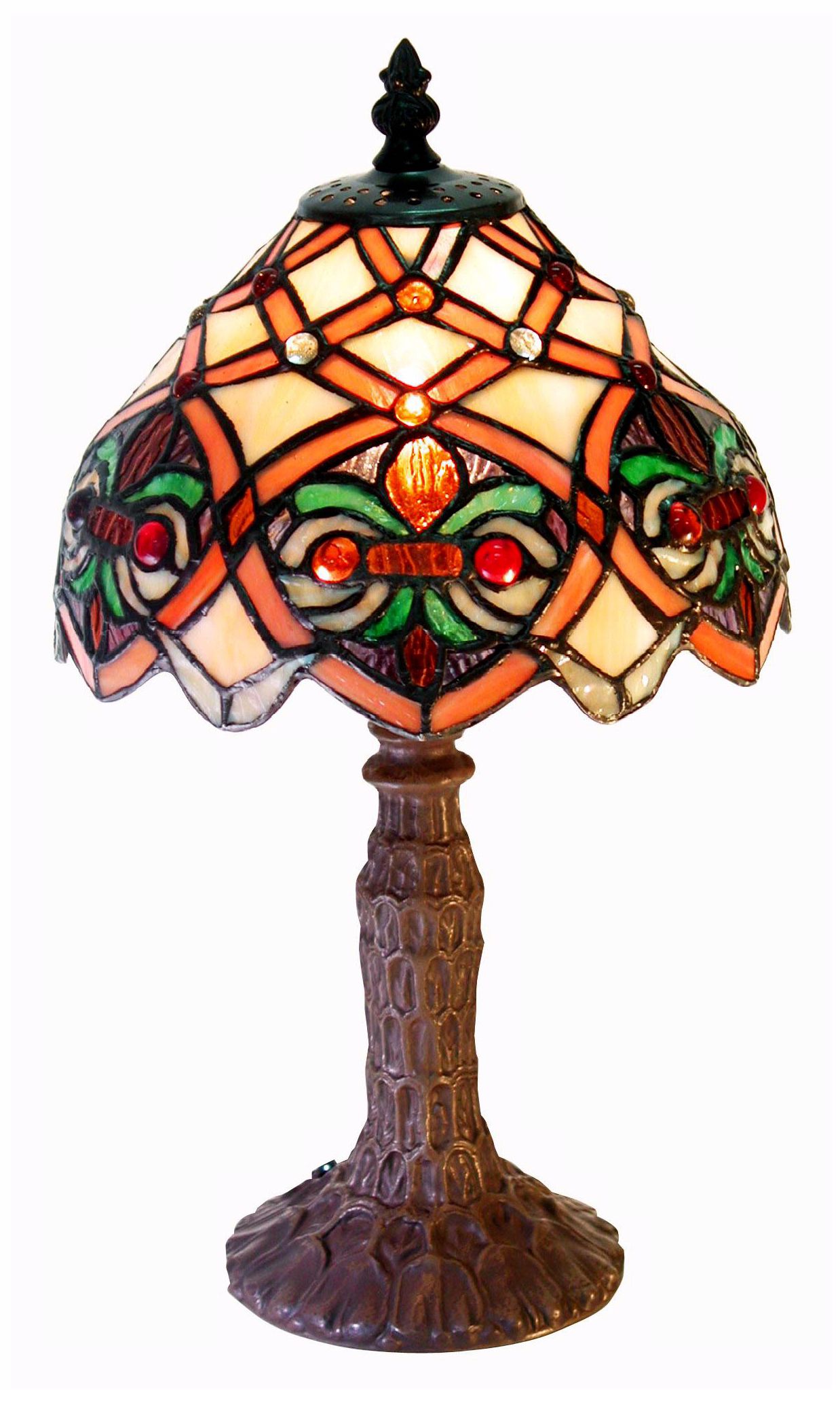 Lattice Tiffany Style Accent 14" High Table Lamp