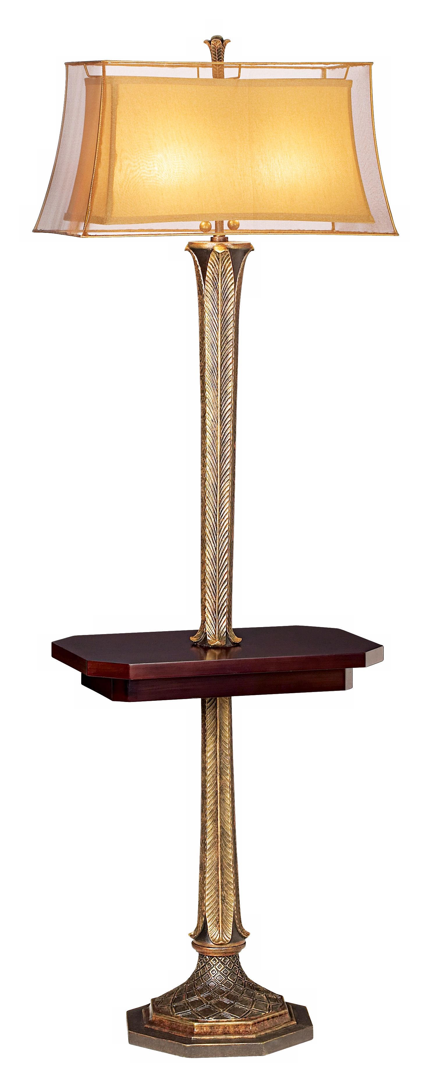 Kathy Ireland Slender Leaves Tray Table Floor Lamp