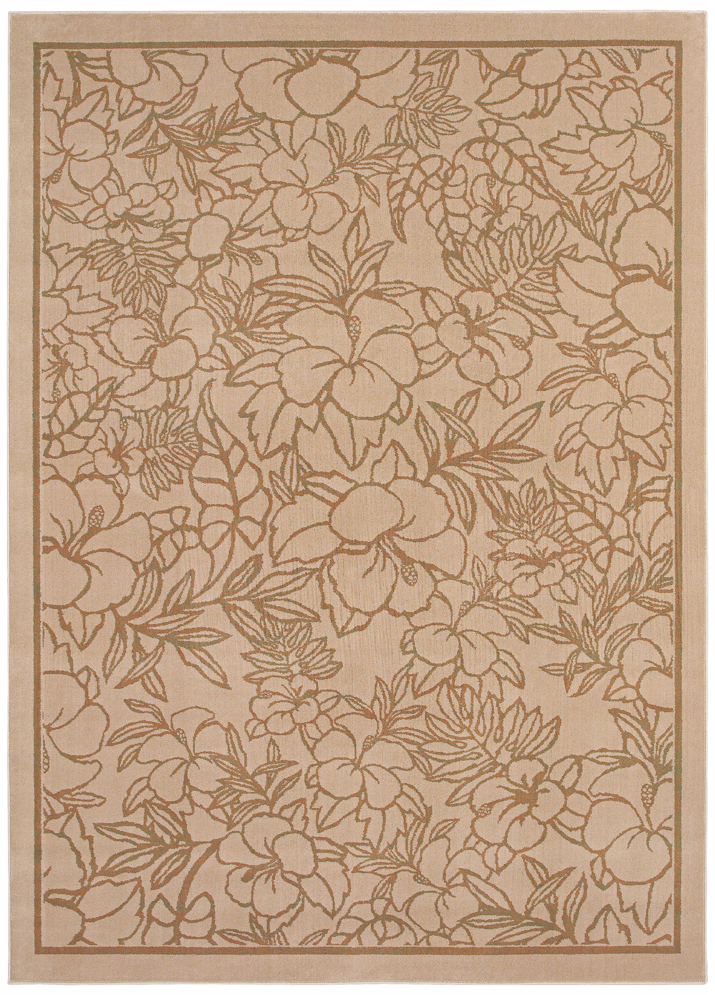 Kathy Ireland Hibiscus Heaven Beige Area Rug