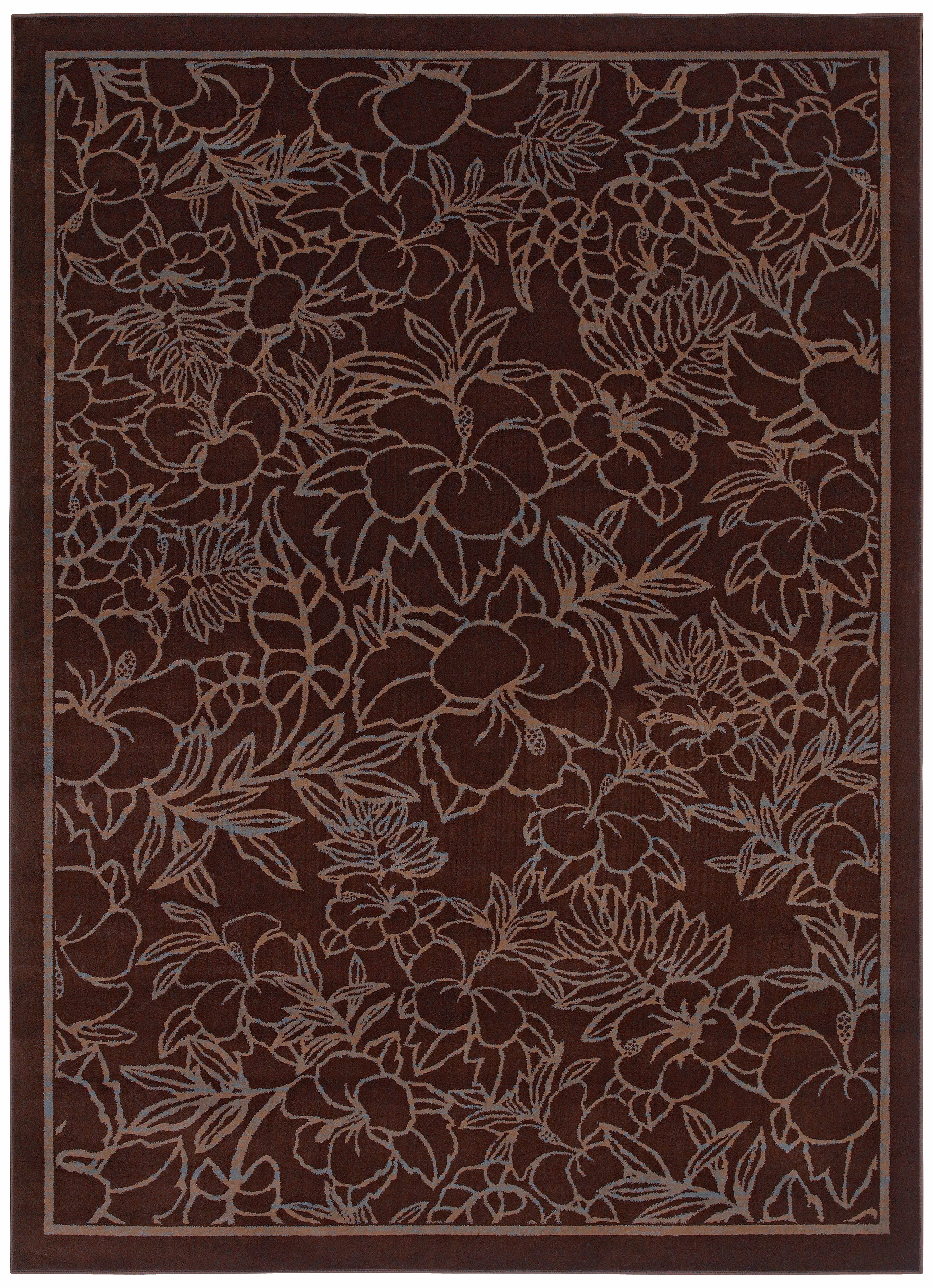 Kathy Ireland Hibiscus Heaven Brown Area Rug